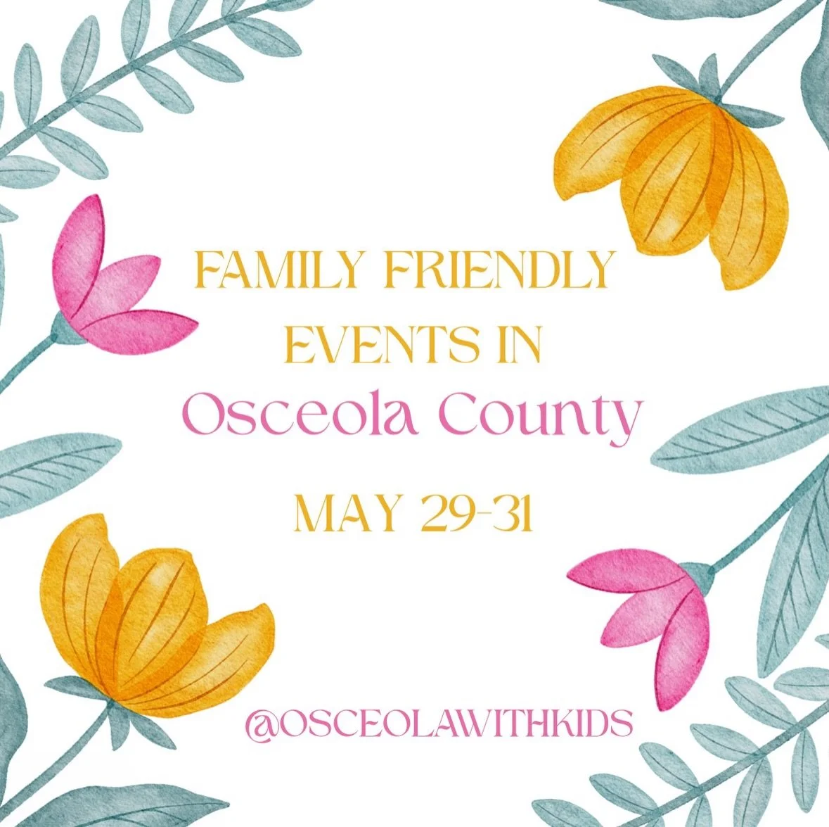 Looking for fun plans around Osceola this weekend? Here are some family-friendly events you won&rsquo;t want to miss! 🎉

👉 Share this guide with a friend and start making your weekend plans!

Friday, May 29
🤠 Kowboy Crawl &mdash; 6&ndash;9PM | Kis