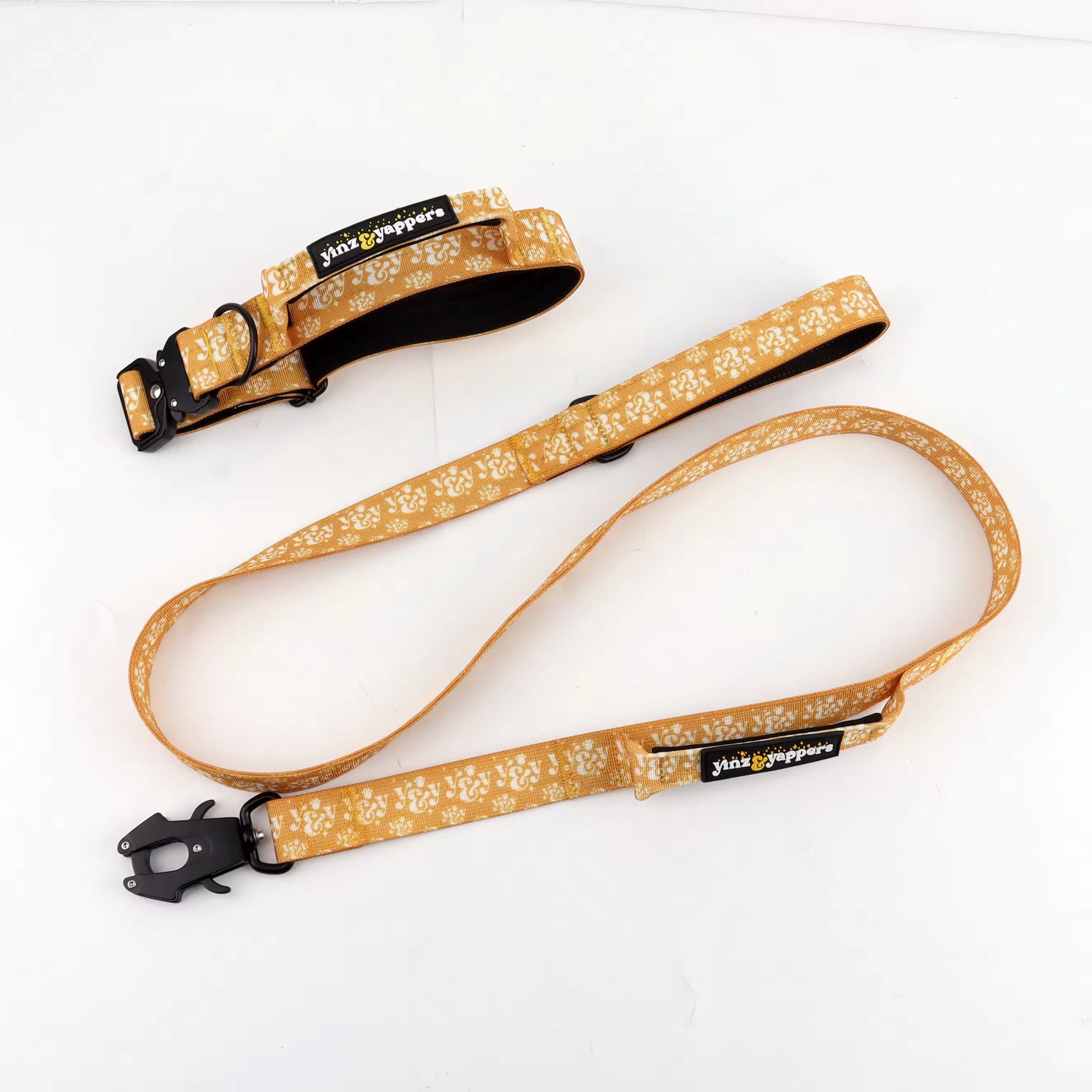 Gold Tactical Collar & Leash Set