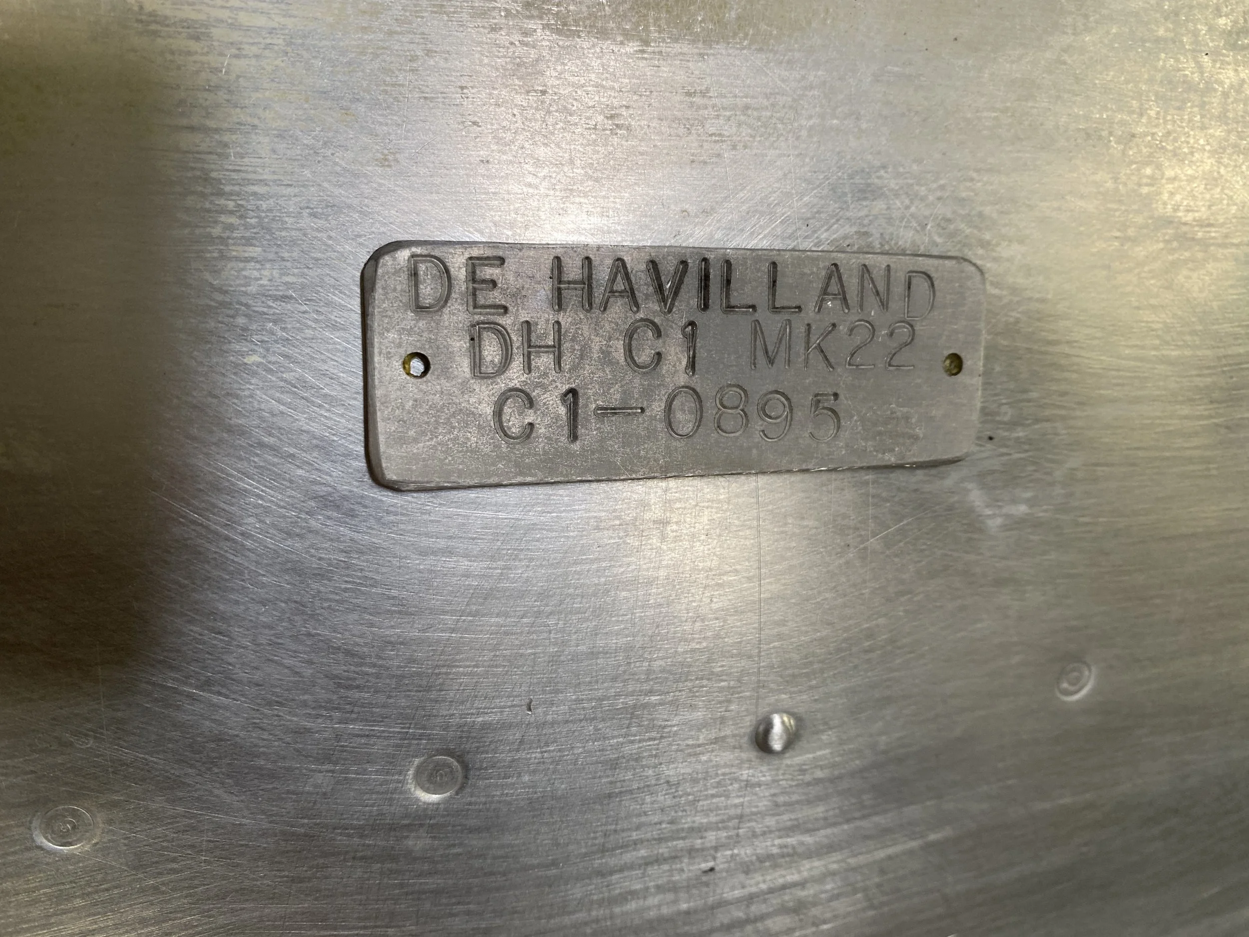 This data plate will have been fitted after WZ865's RAF service – the Mk22 is its civilian designation, while in RAF service it was a Chipmunk T.10.