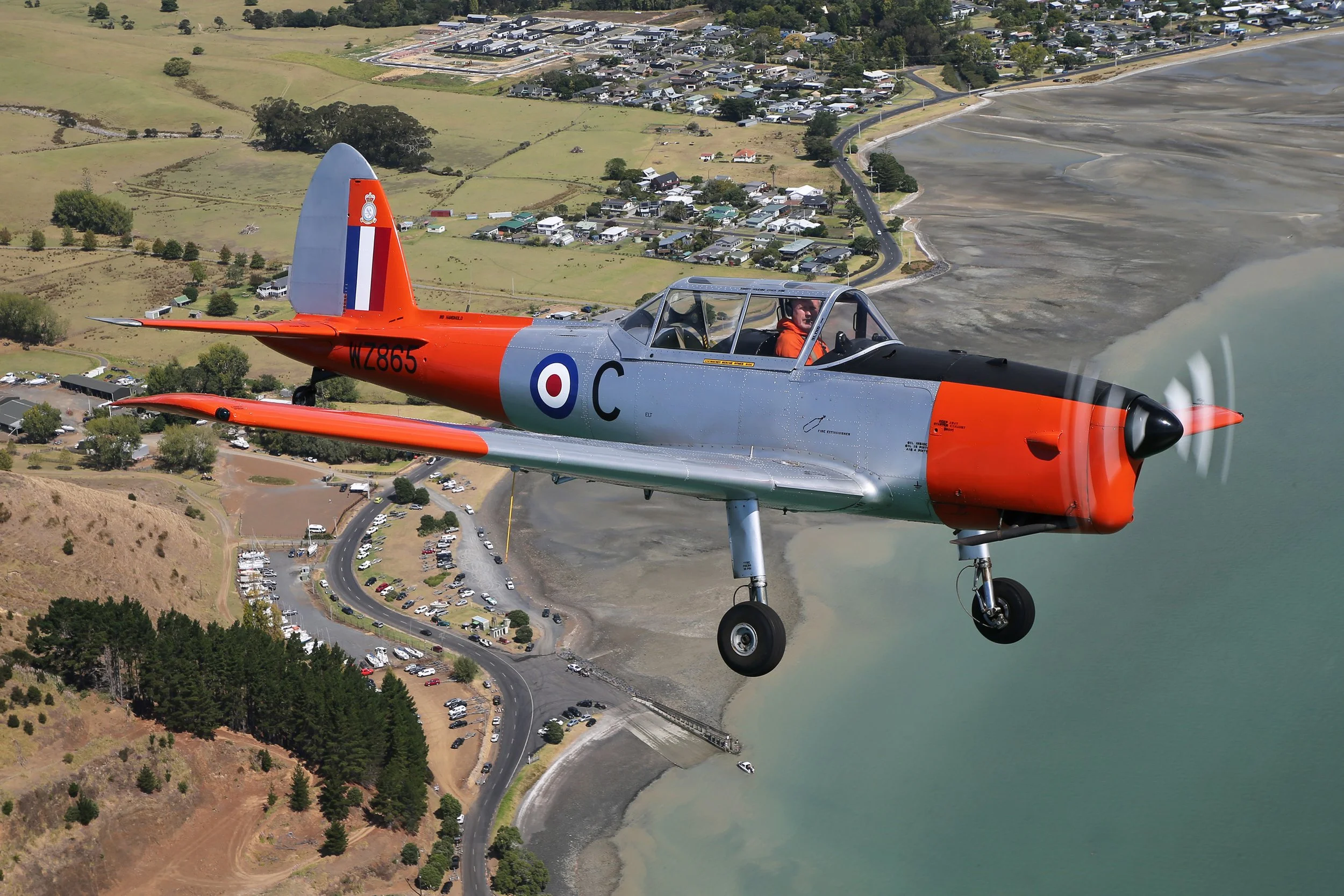 Chipmunk WZ865 at Kawakawa Bay, March 2025. Gavin Conroy photograph.