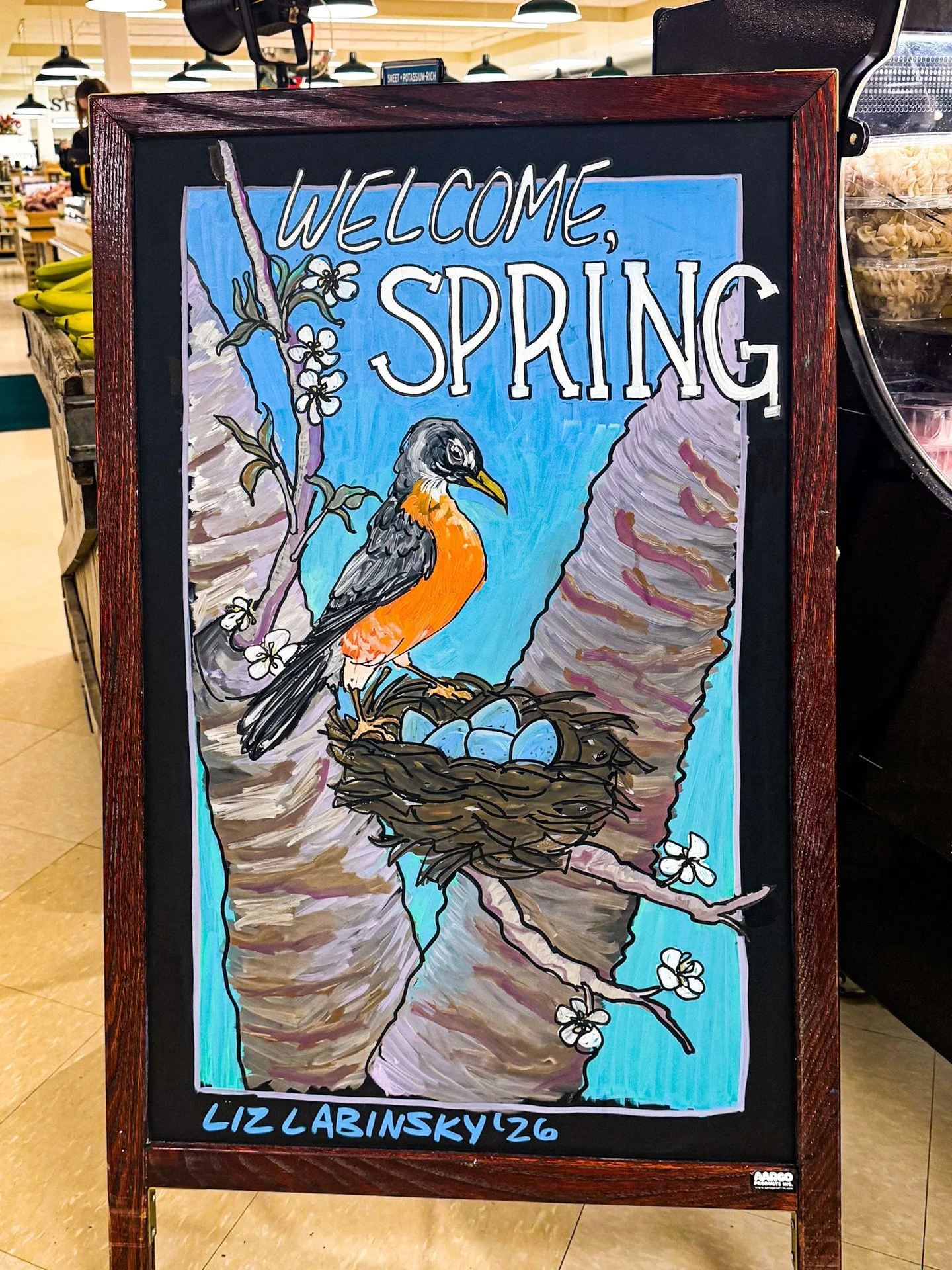 Spring has officially landed at Adams 🌸💚

Nothing says the season like blooming branches, robin&rsquo;s nests, and a fresh start around every corner. Huge thank you to Liv for this beautiful artwork&mdash;bringing a little extra sunshine into the s