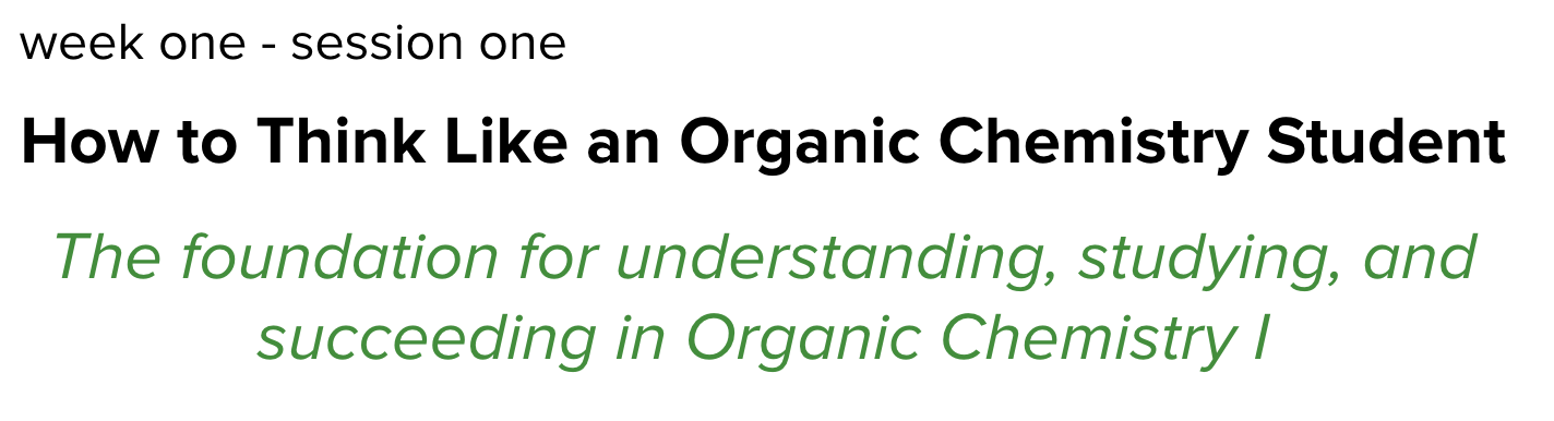On Demand Recording and Supplemental Resources- Week 1 Session 1