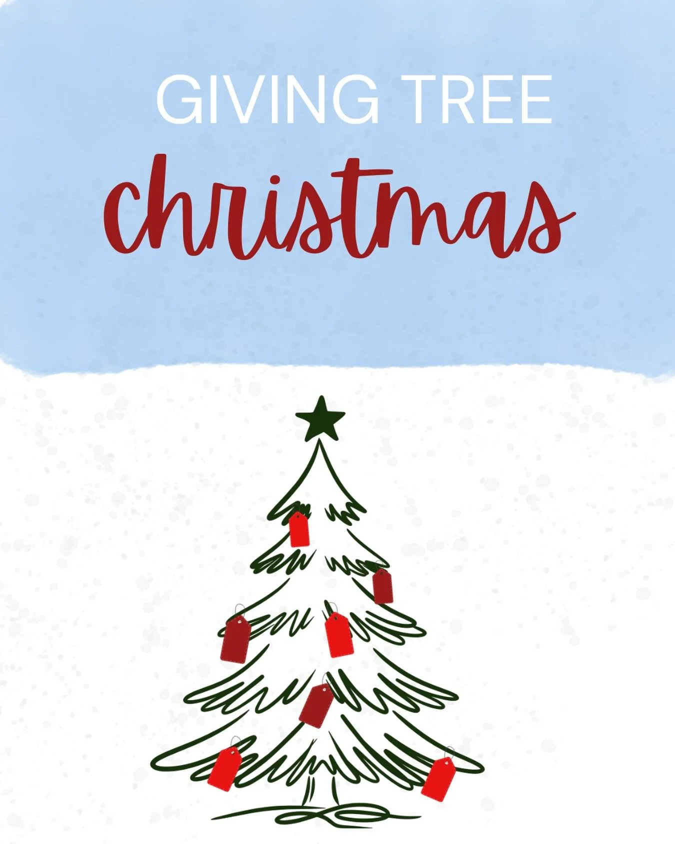 Pick a tag off our giving tree this holiday season! 🤶 🎅

Let&rsquo;s support a family in need of a little extra help to put gifts under the tree this season. 

Mom
12yr old girl 
9yr old girl
8yr old boy

If you don&rsquo;t have time to grab a gift