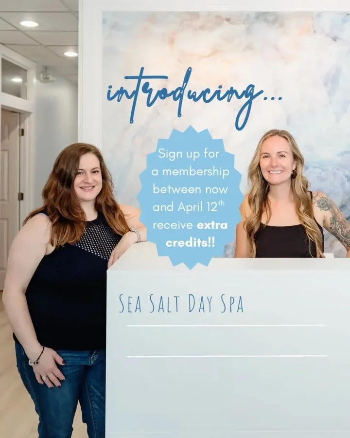 MEMBERSHIPS are now up and running. These are credit based so your perks are straight forward. 

Sign up now until April 12th for extra credits!! 

You can find descriptions on our website www.seasaltdayspapoulsbo.com 

We have 3 options to accommoda