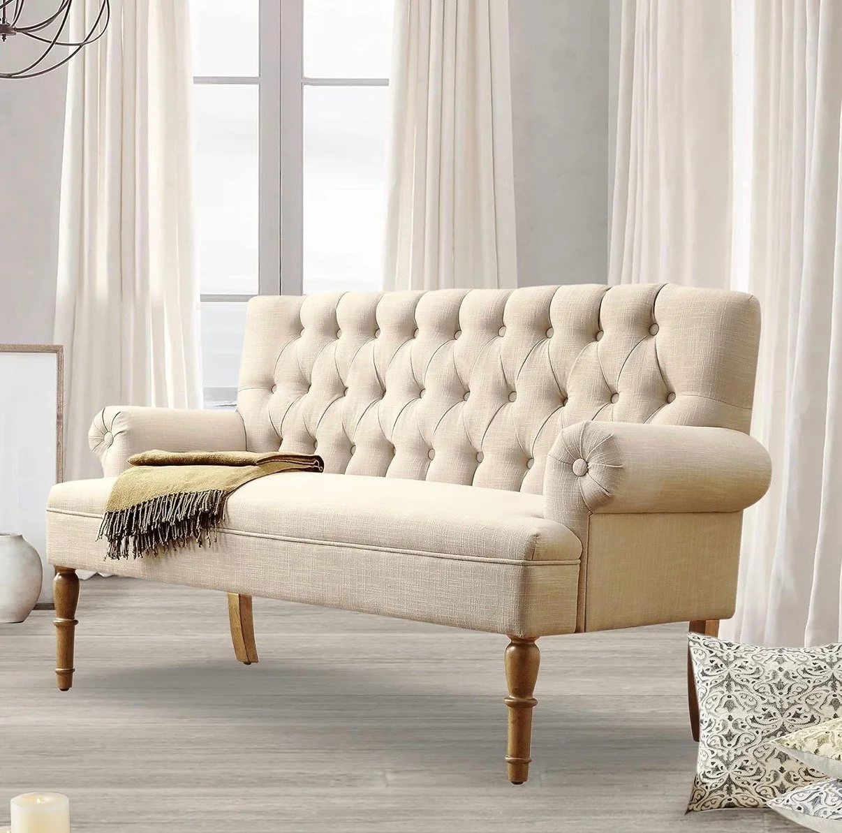 Beige Linen Couch