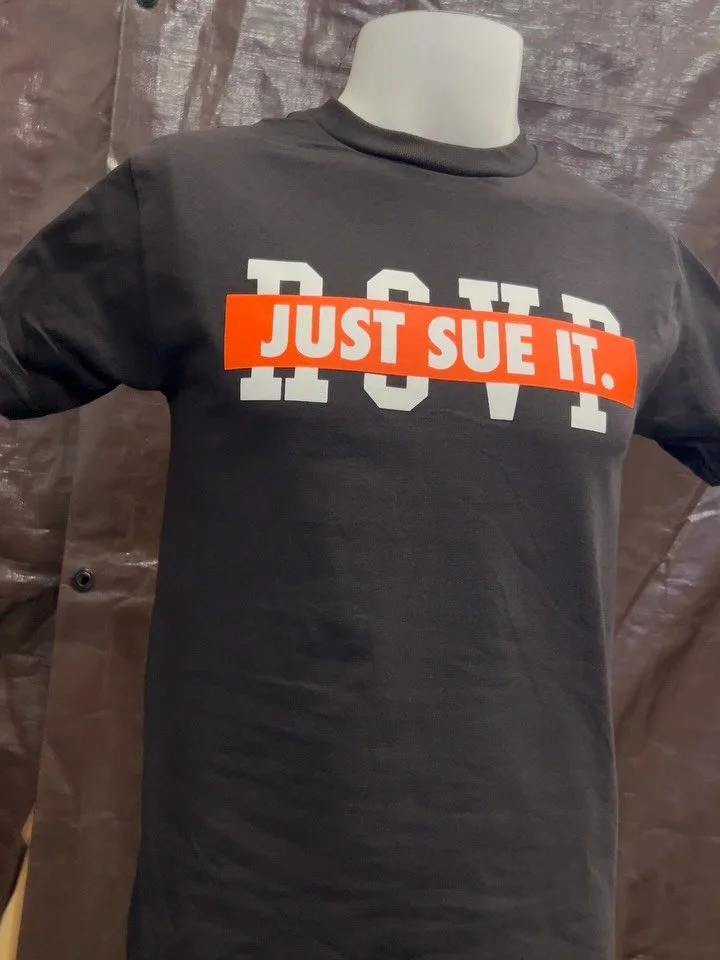 Screen print for @living____product and @rsvpgallery collab “Just sue it”
