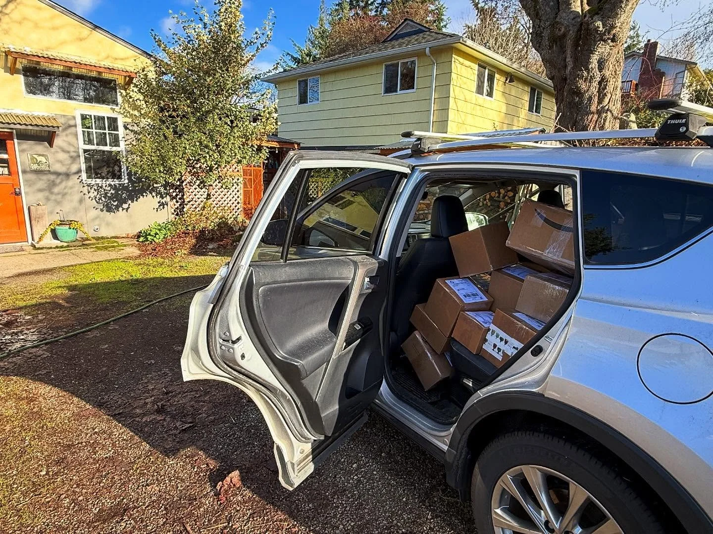 It&rsquo;s a bluebird day.
The sleigh is full on the first trip to USPS. 💌
Its a much needed bright spot in my week. 

Joe and I are so grateful to those of you who shopped our online sale. It keeps us in our studios and connected with our community