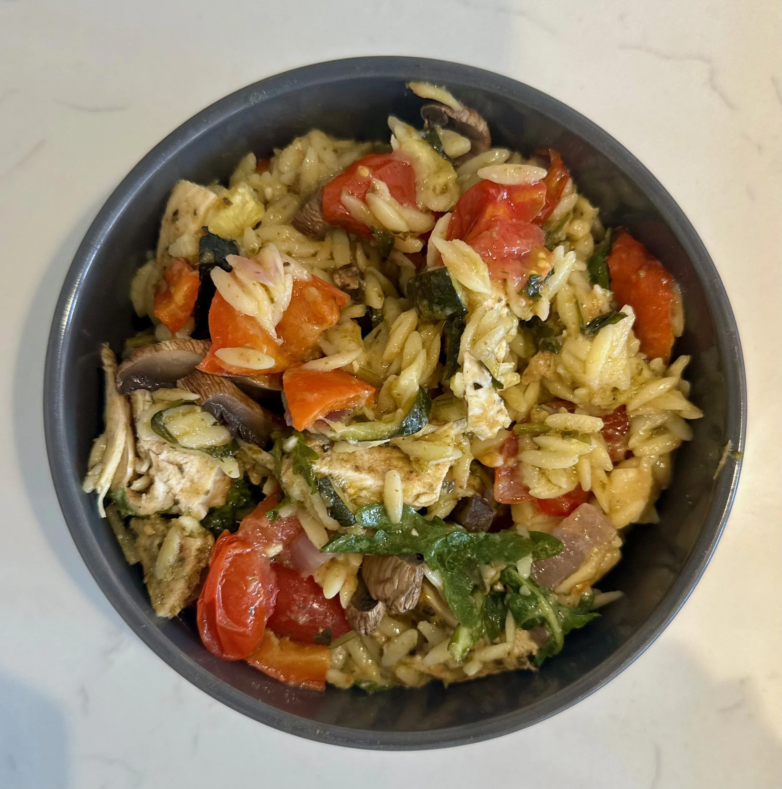 Vege &amp; Chicken Pesto Risoni
