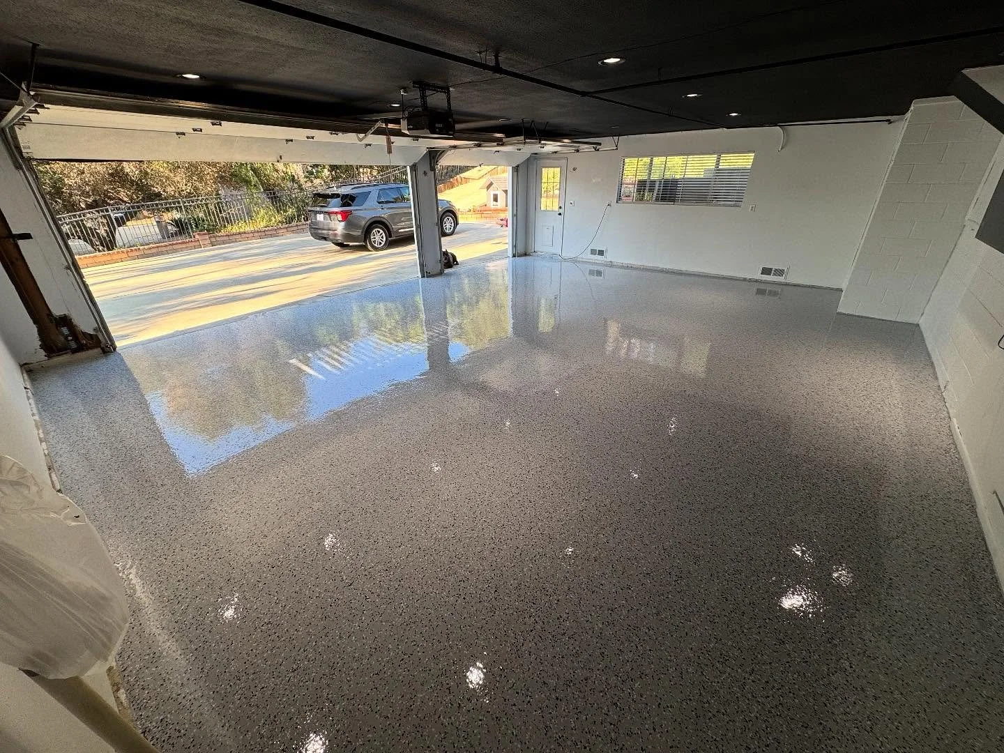 Nothing beats a satisfied customer&hellip; even their pup couldn&rsquo;t stop looking at the new floor!

📐 700 sqft
✅ Removed existing VCT
✅ Removed excess mastic (glue)
✅ Cleaned &amp; filled huge crack
✅ Applied Moisture Vapor Barrier
✅ Finished w