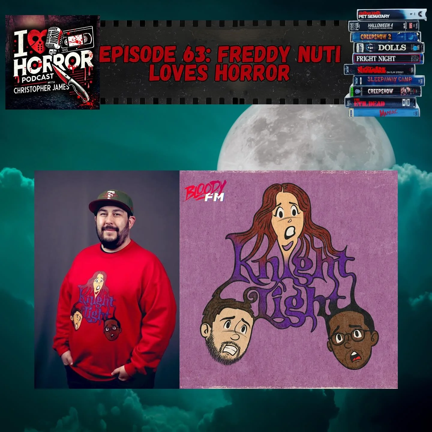 Check out the newest episode of the podcast (available on all podcast platforms) with special guest @freddynuti from @knightlightpodcast from the @bloody_fm podcast network. We chat about his work on his podcast, interviewing great filmmakers, and of