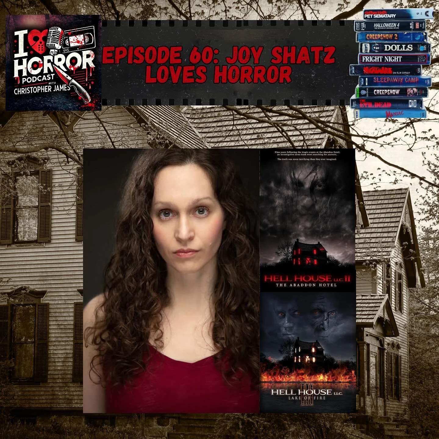 Check out the newest episode of the podcast (available on all podcast platforms) with special guest @joyshatz. We chat about her role in 2 of the Hell House LLC sequels, and of course we chat about her favorite horror movies.

Be sure to follow our g