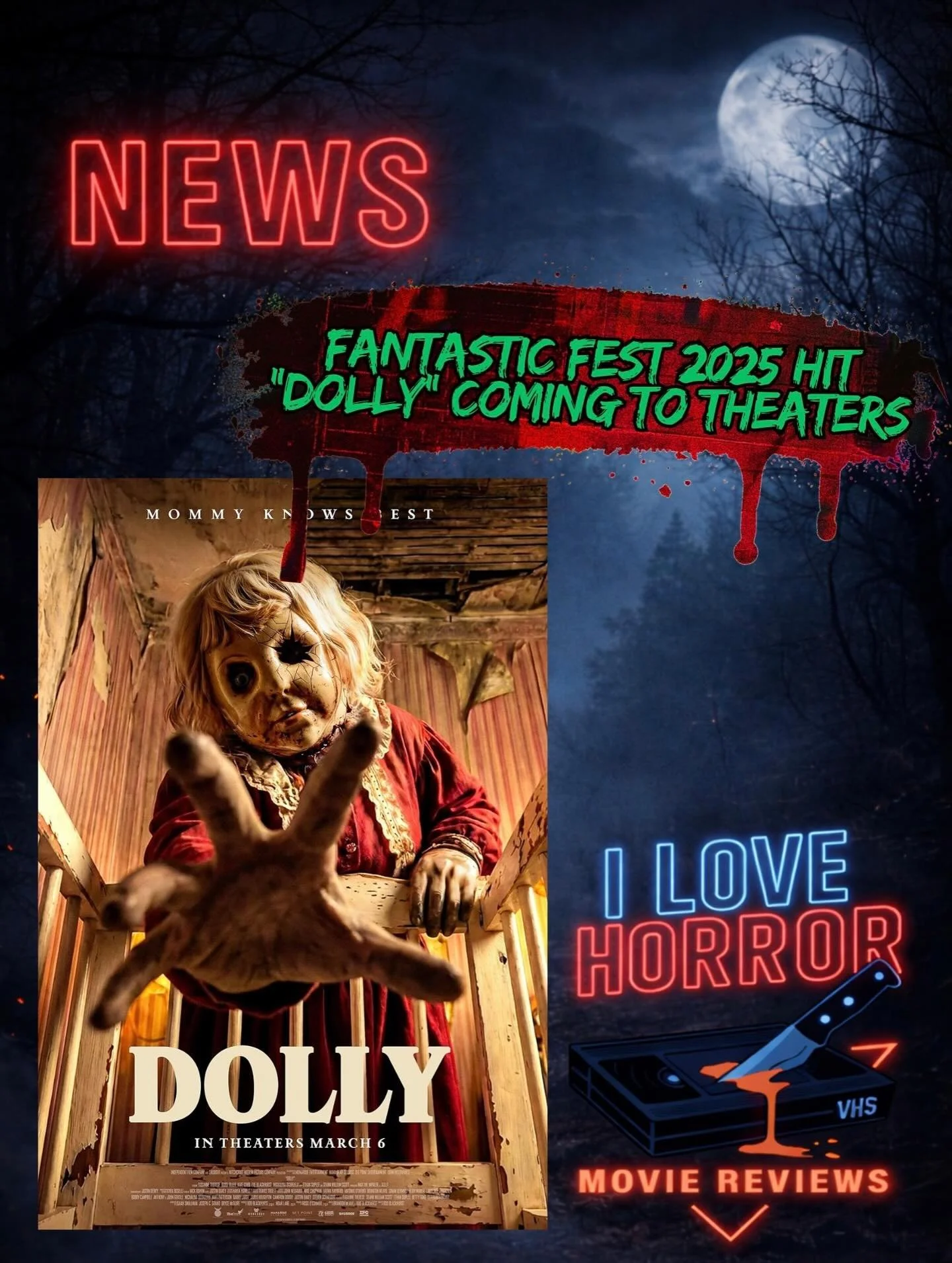 Big news about @rodblackhurst @fantastic.fest 2025 hit &ldquo;Dolly&rdquo; coming to theaters this March. Check out the news on my site (link in story).

#dolly #mommyknowsbest #playwithme #ifc #shudder