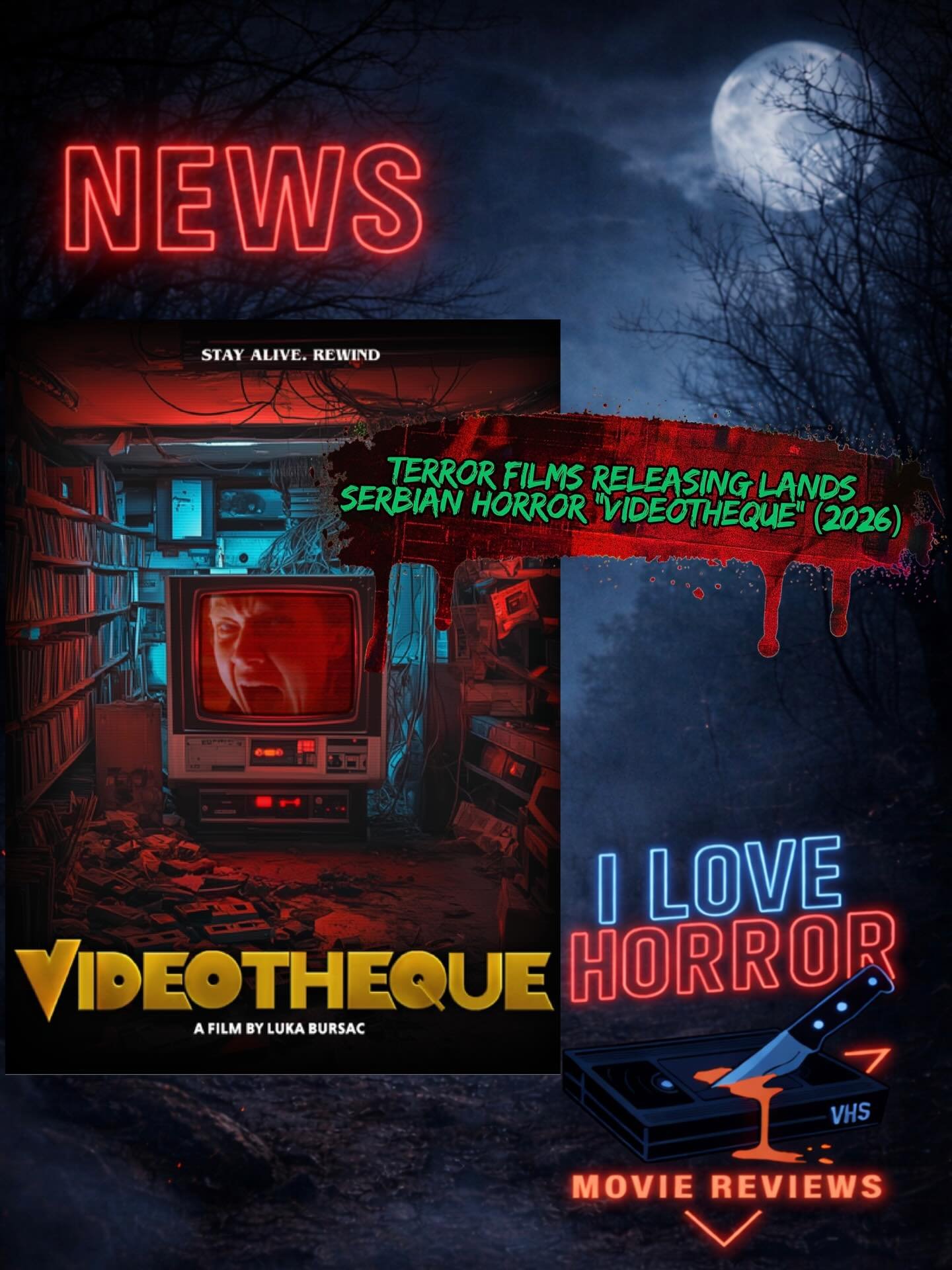 News just in for the @terrorfilms acquisition of the folk horror movie &ldquo;Videotheque&rdquo; is now available on the site (link in story).

#ilhmreviews #horrornews #terrorfilmsreleasing #folkhorror #horror