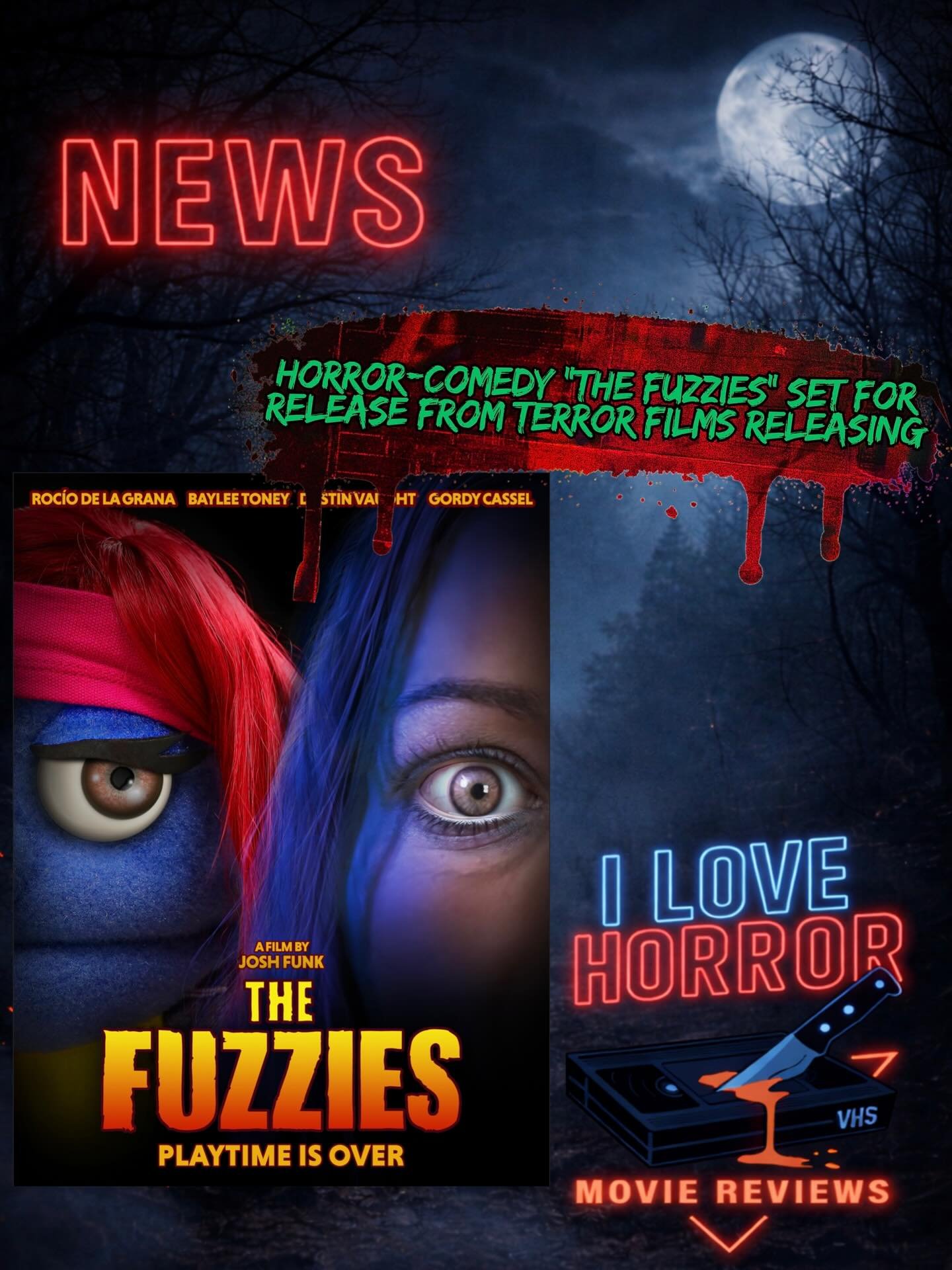 New announcement for the @terrorfilms horror comedy @thefuzziesfilm is now available on my site (link in stories). Stay tuned for my full review coming soon.

#ilhmreviews #horror #horrorcomedy #thefuzziesfilm #terrorfilmsreleasing