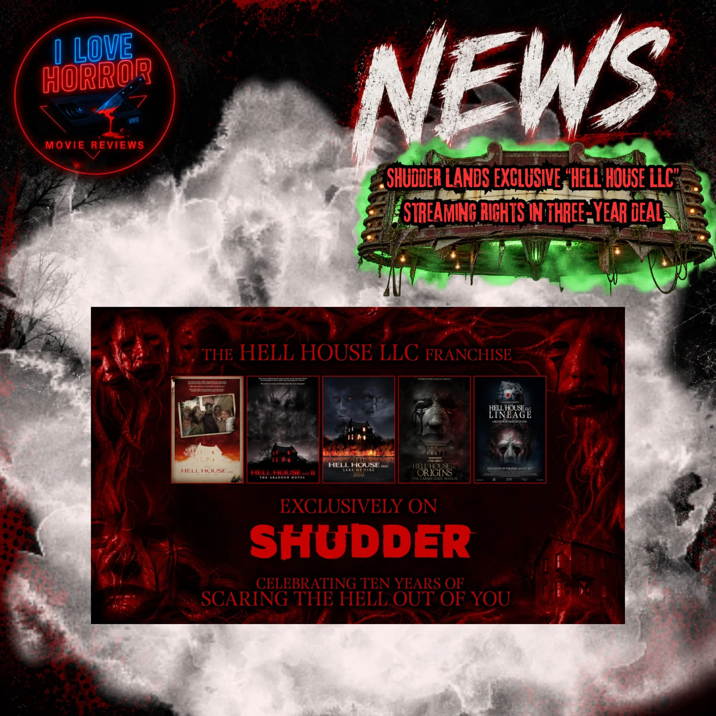🚨 BREAKING HORROR NEWS! 🚨

💀 Shudder has secured exclusive streaming rights to the HELL HOUSE LLC franchise in a three-year deal! 🎪🔪

👻 Which Hell House LLC movie is your favorite? Let me know in the comments!

#HellHouseLLC #Shudder #HorrorNew