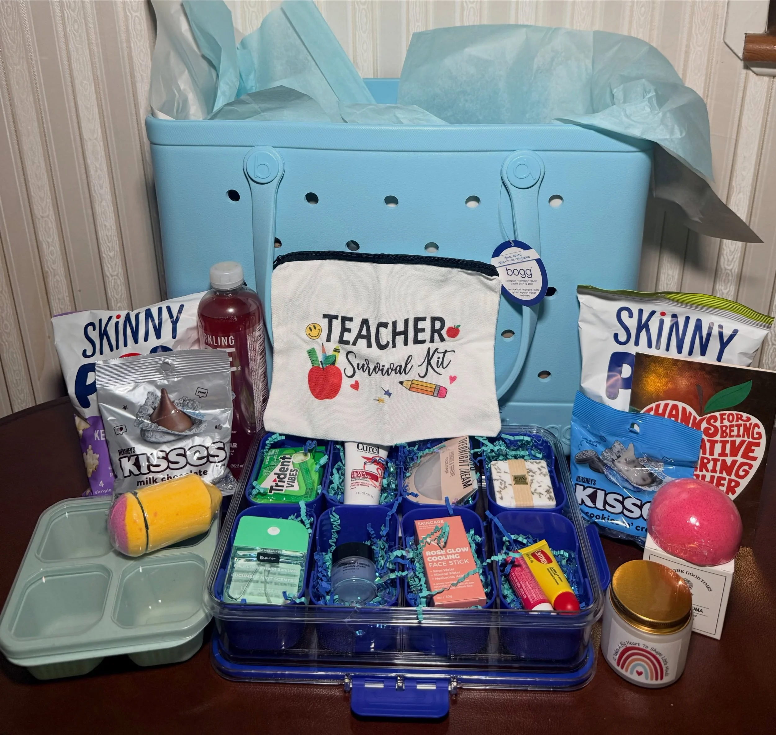 🍎✨ Teacher Appreciation Week may be over, but celebrating amazing teachers never goes out of style.

As a room mom, I had so much fun creating custom appreciation baskets filled with their favorite goodies, teacher survival essentials, and spa-inspi