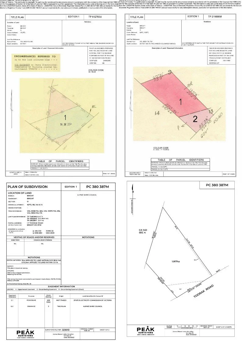 Easement and title survey plan and documentation