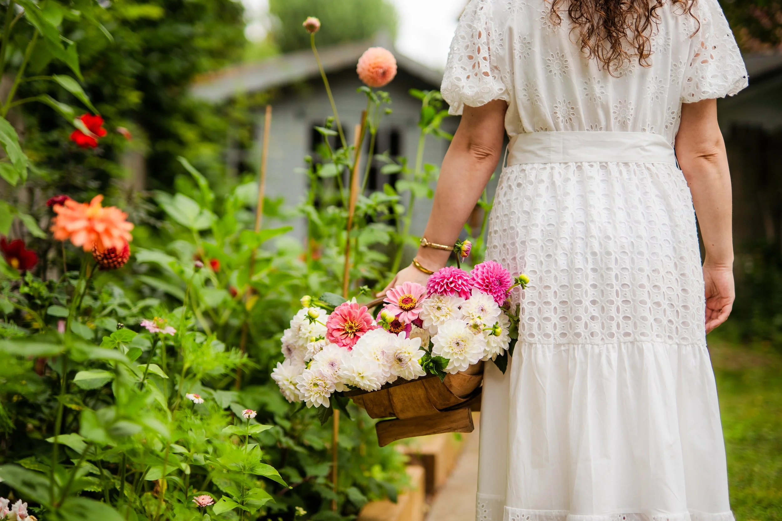 Gathering blooms from the garden to inspire seasonal art.