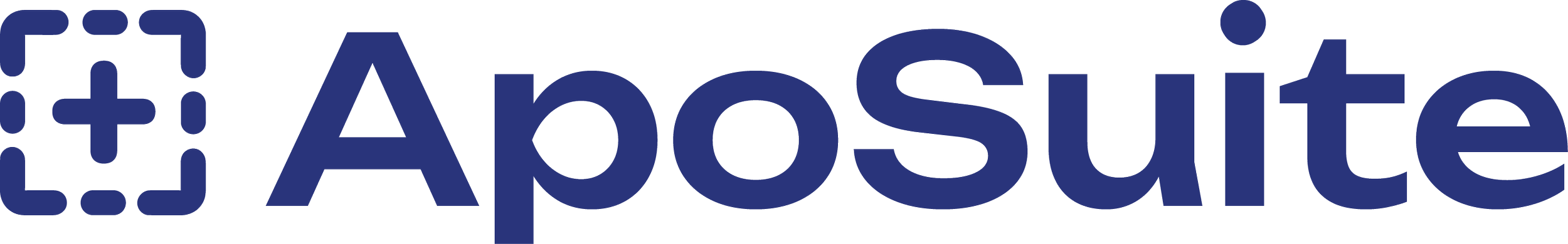 Logotyp för ApoSuite som är Medovias digitala plattform för att effektivisera läkemedelshanteringen på sjukhusapotek.