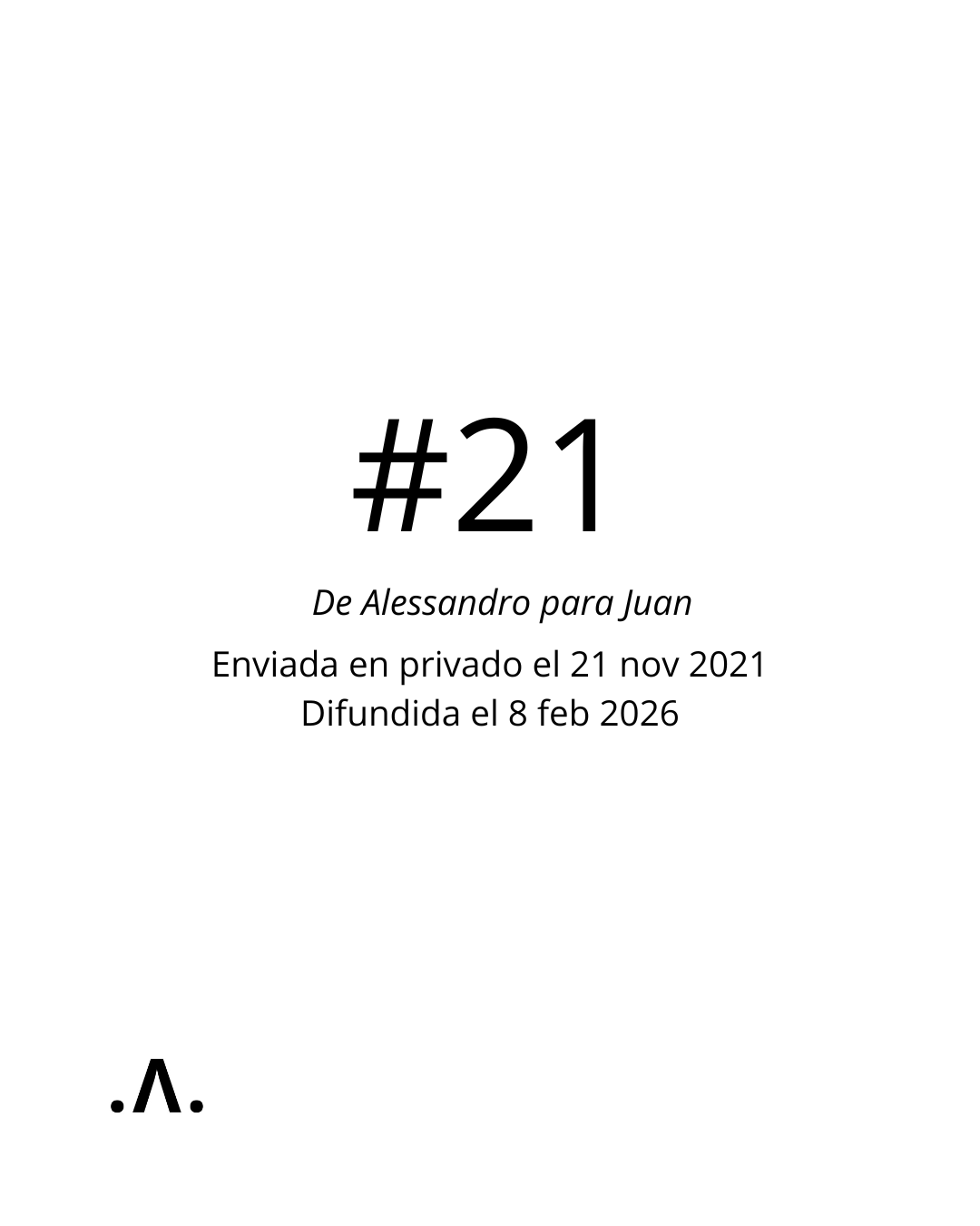      

 
    #21       De:    Alessandro Triacca <triakka@hotmail.com>     Enviado:    domingo, 21 de noviembre de 2021 07:39 a. m.     Para:    Juan Mut <elamorensancha@gmail.com>     Asunto:    Re: URRACCA  
 




















  
  
