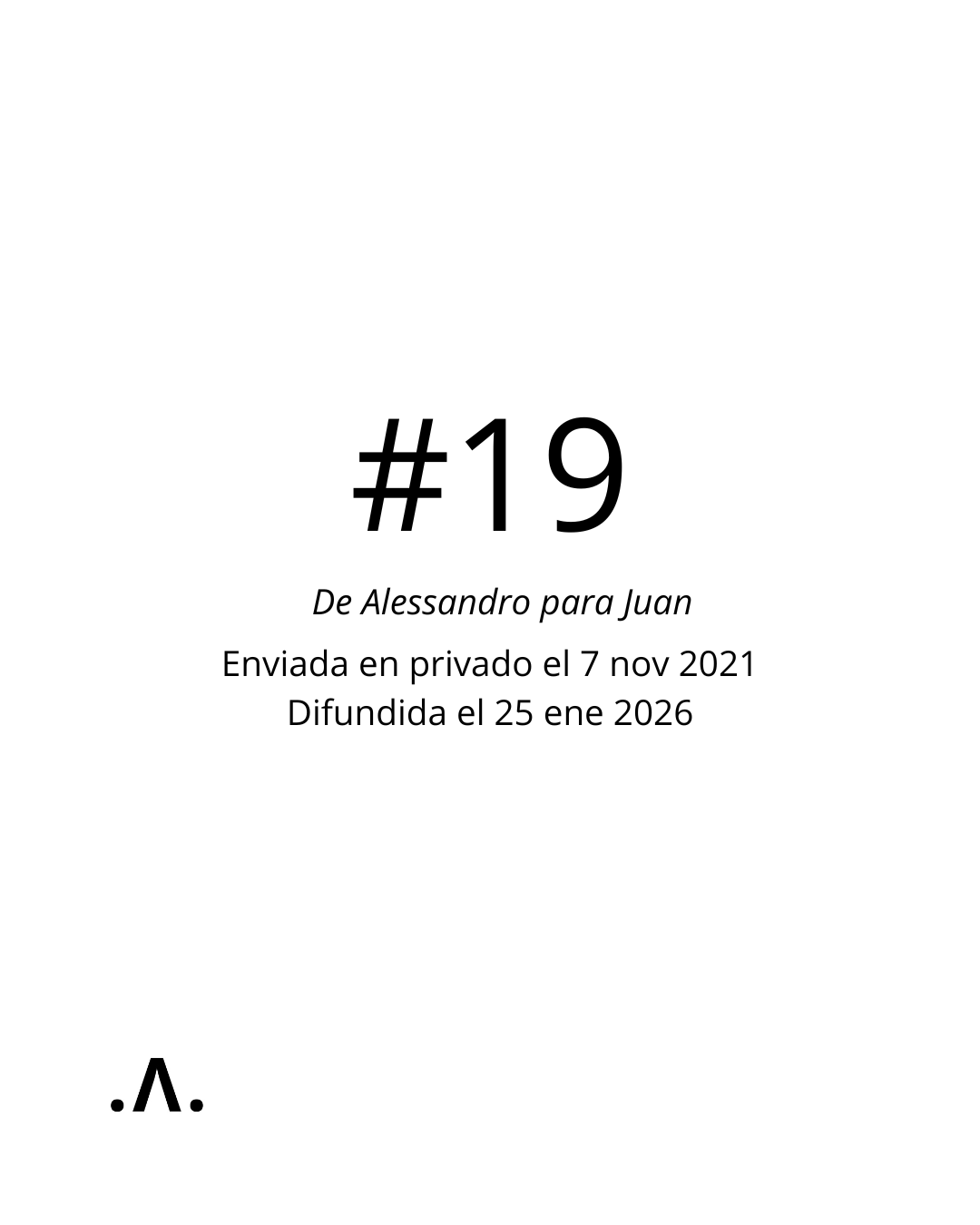     

 
    #19       De:    Alessandro Triacca <triakka@hotmail.com>     Enviado:    domingo, 7 de noviembre de 2021 04:37 p. m.     Para:    Juan Mut <elamorensancha@gmail.com>     Asunto:    Re: URRACCA  
 




















  
  

