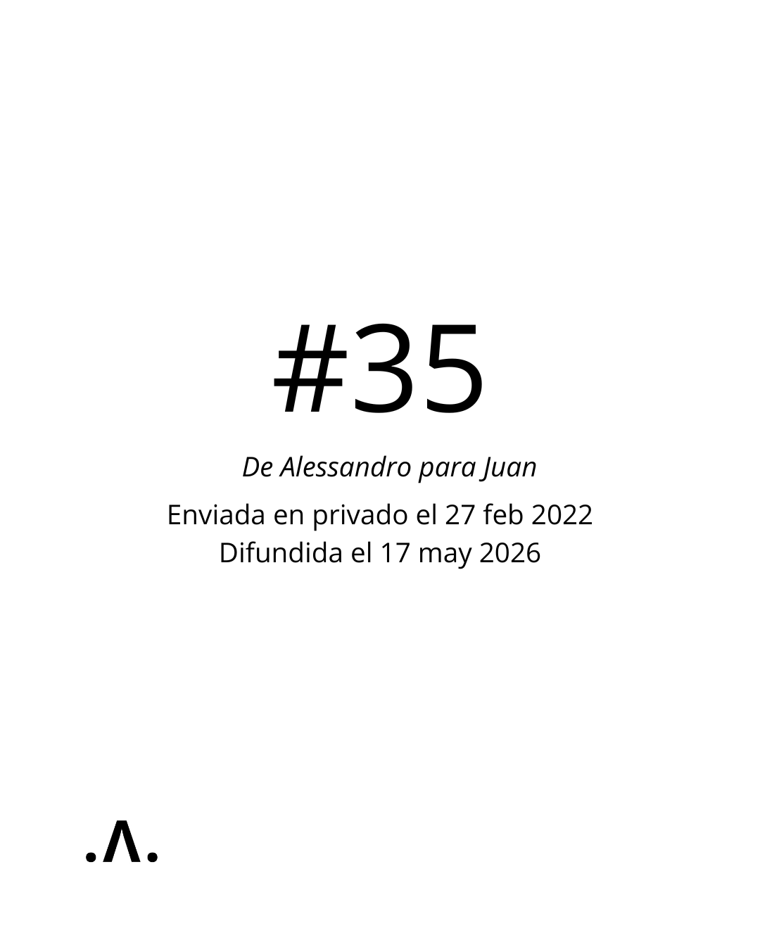      
  
     #35       De:    Alessandro Triacca <triakka@hotmail.com>     Enviado:    domingo, 27 de febrero de 2022 07:21 p. m.     Para:    Juan Mut <elamorensancha@gmail.com>     Asunto:    Re: URRACCA   


  
 #block-140ada12612e20