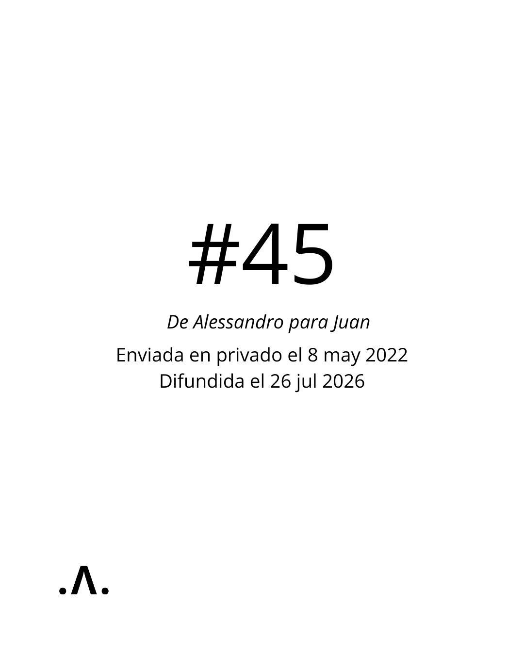       
  
     #45       De:    Alessandro Triacca <triakka@hotmail.com>     Enviado:    domingo, 8 de mayo de 2022 07:24 p. m.     Para:    Juan Mut <elamorensancha@gmail.com>     Asunto:    Re: Re: URRACCA   


  
 #block-c425c0111b31f5