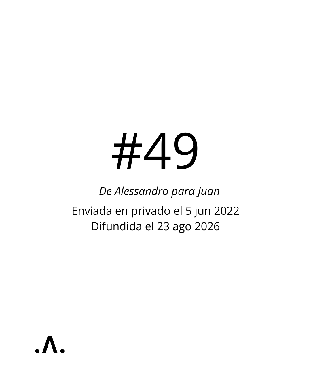       
  
     #49       De:    Alessandro Triacca <triakka@hotmail.com>     Enviado:    domingo, 5 de junio de 2022 09:00 p. m.     Para:    Juan Mut <elamorensancha@gmail.com>     Asunto:    Re: Re: URRACCA   


  
 #block-19cdfd26dd653