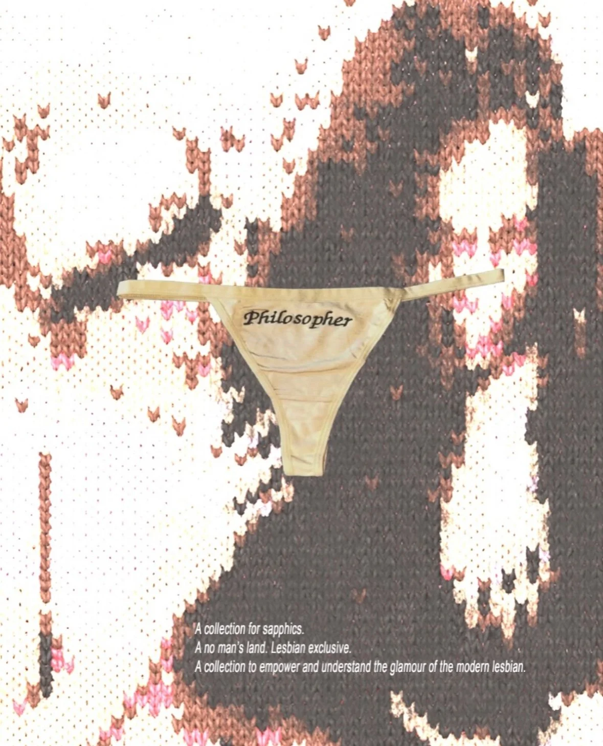 “IMAGES FROM MY LESBIAN KNITWEAR FINAL COLLECTION.”