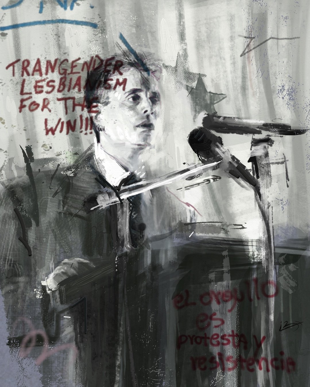 “LESLIE FEINBERG - FROM THE DIGITAL SERIES PRIDE PAINTINGS”