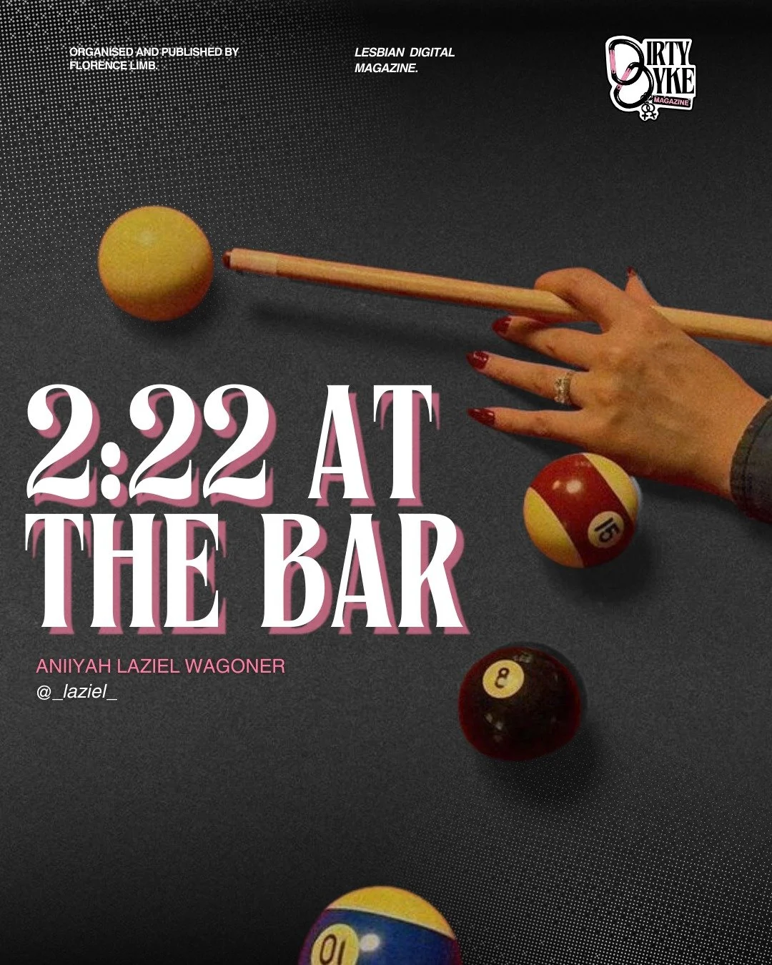 Aniiyah Laziel Wagoner is a writer from South Carolina, giving us some much-needed poetry and short stories about lesbian yearning (we yearn for yearning).

As a black 'flaming lesbian', her craft perfectly encapsulates the multi-faceted sapphic expe