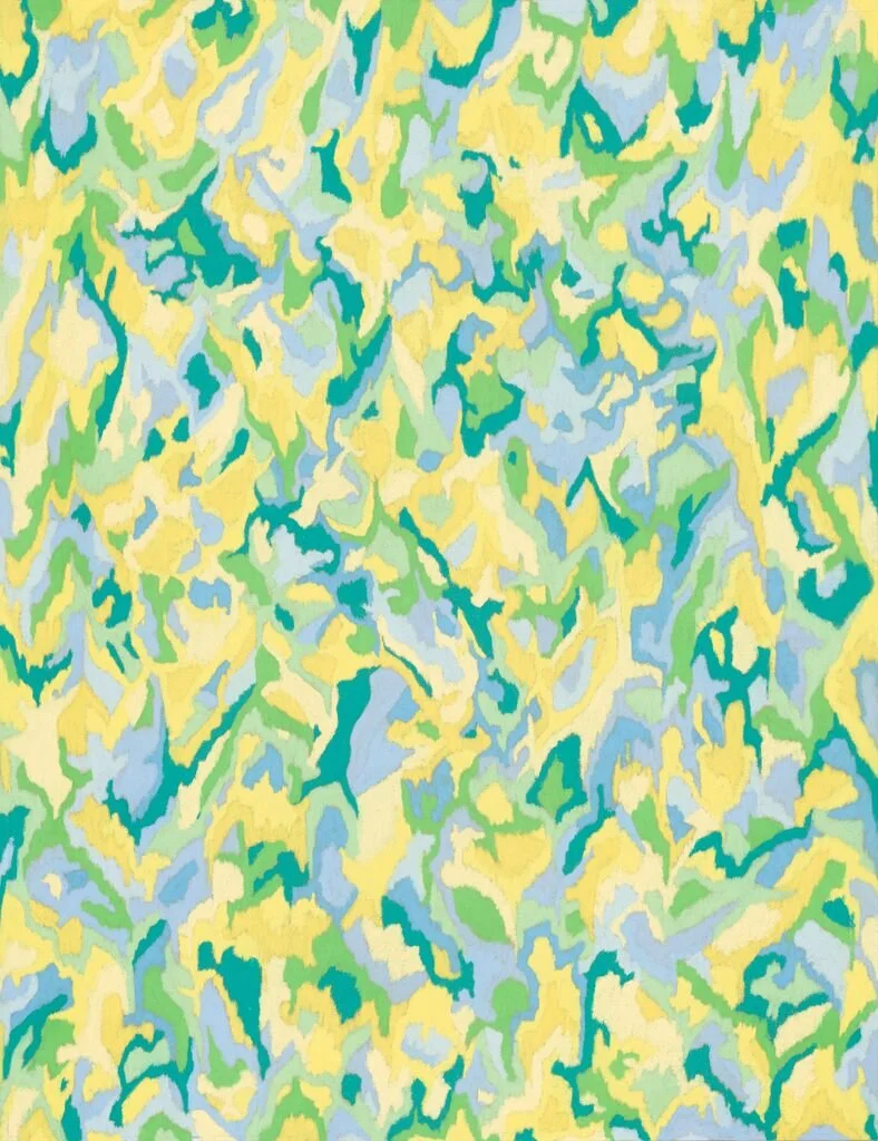 Œuvre abstraite au pastel sec – jardins milanais au printemps, Salone del Mobile