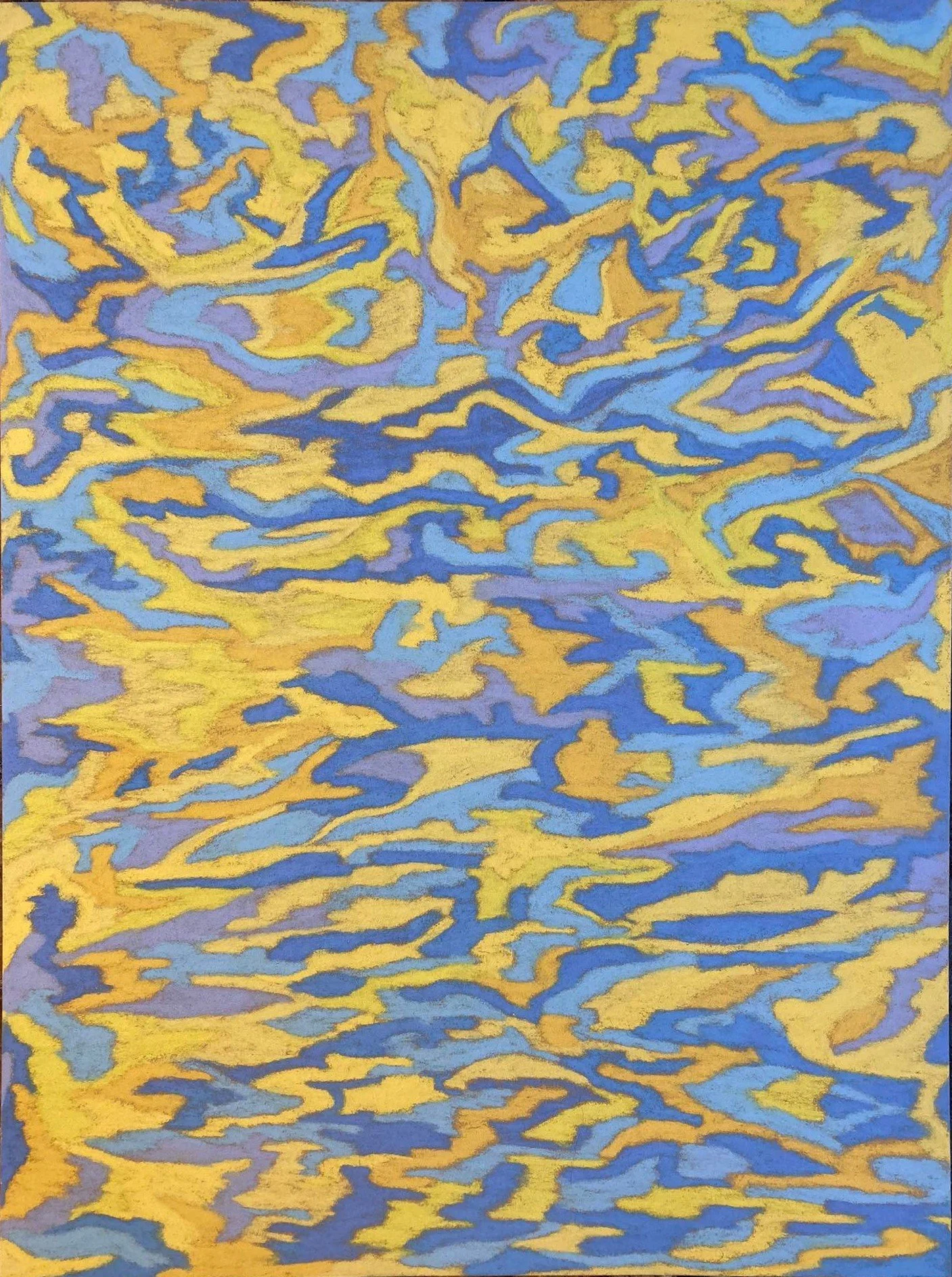 Tableau abstrait jaune « Poème » par l’artiste française Atelier Cléophée