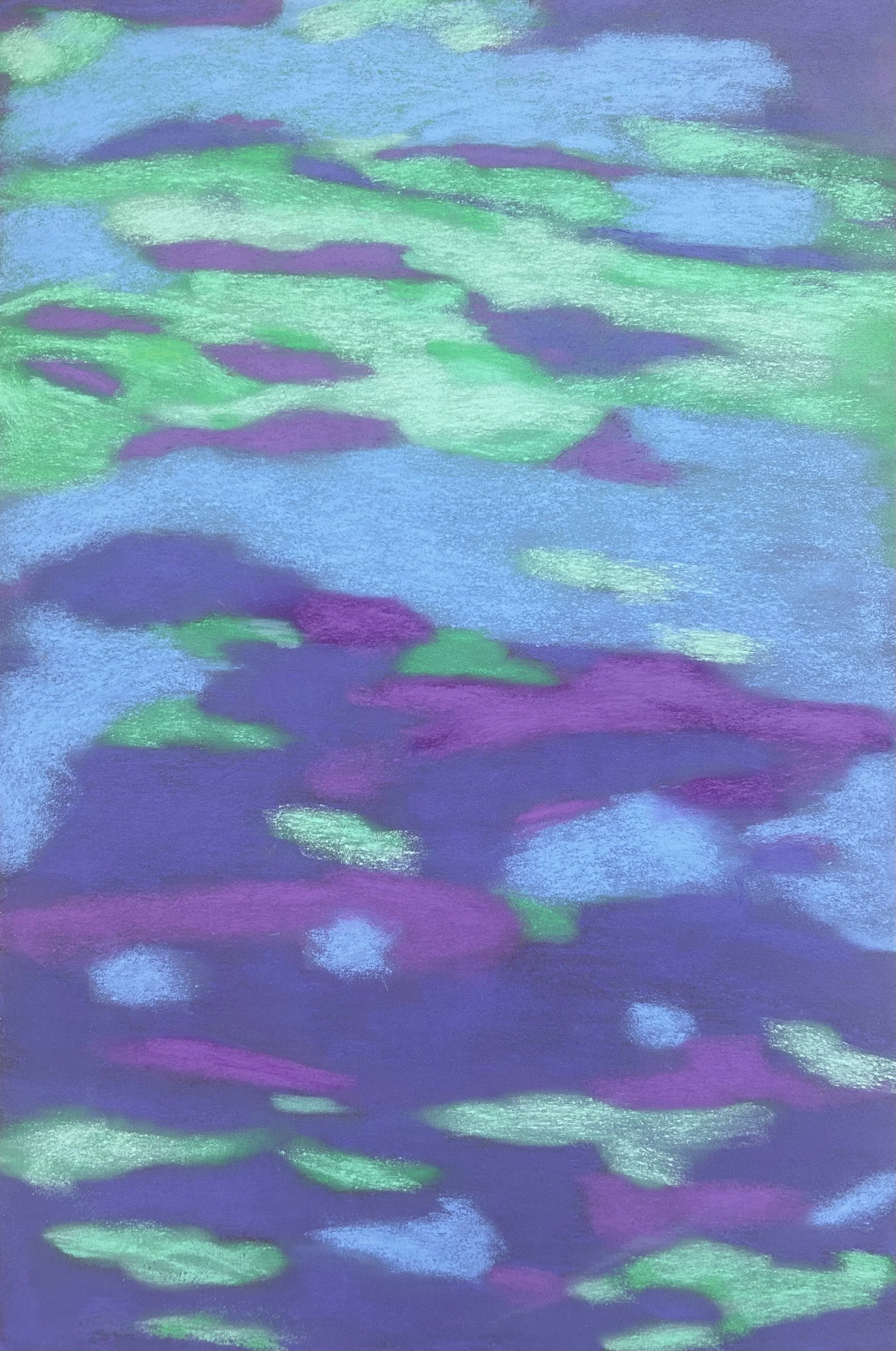 Dessin abstrait au pastel sec inspiré par les Nabis – Nuvole di colore, création originale Atelier Cléophée