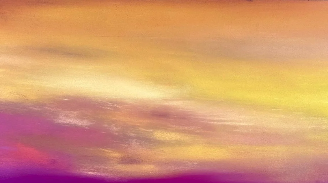 Détail du pastel sec – pigments d’un dessin abstrait inspiré par la Californie – Atelier Cléophée