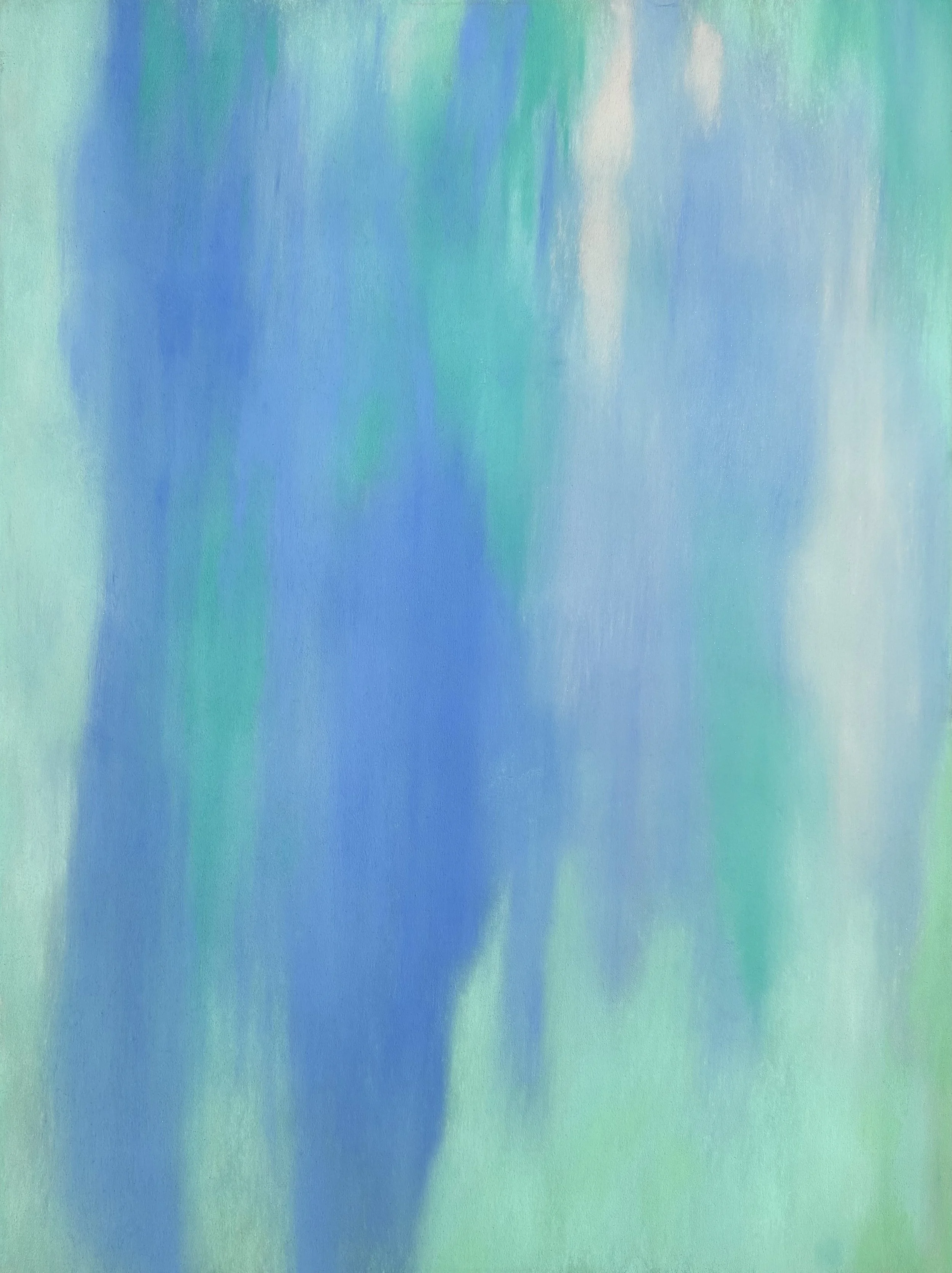 Œuvre abstraite bleue « Blue Wind », création de l’artiste parisienne Atelier Cléophée