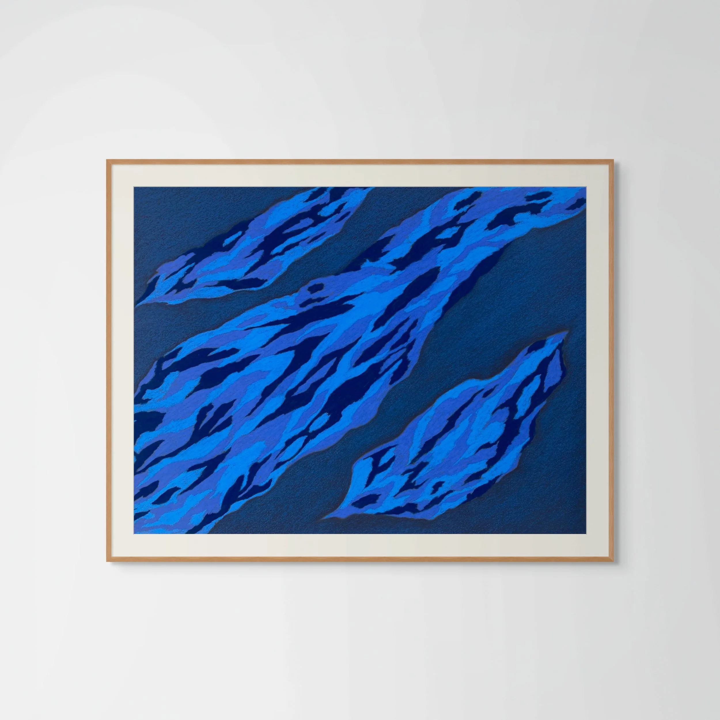 Oeuvre abstraite figurative au pastel sec représentant les mondes sous-marins – Atelier Cléophée