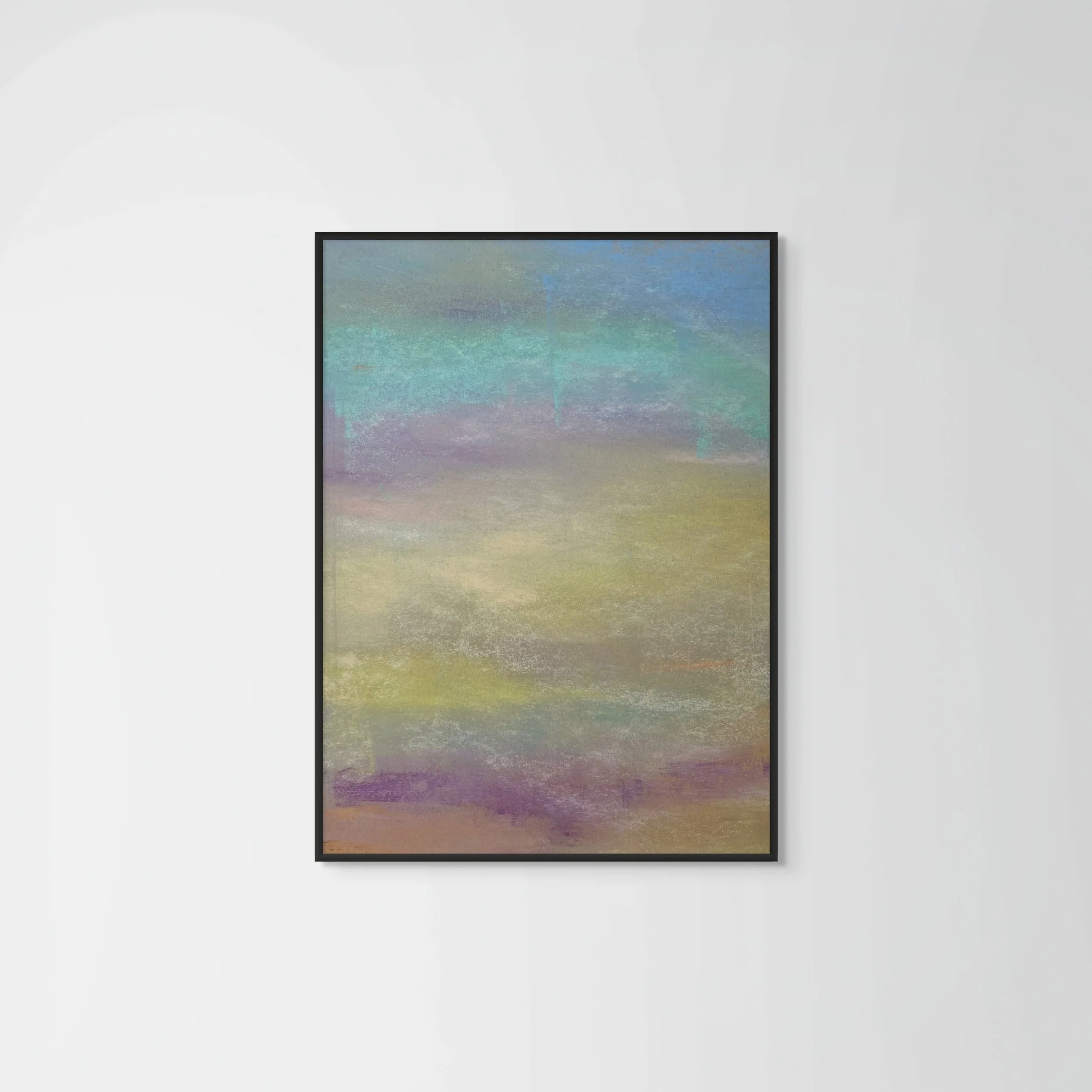 Tableau abstrait original dégradé rose et beige intitulé Fragrance poudrée, création de l’artiste française Atelier Cléophée