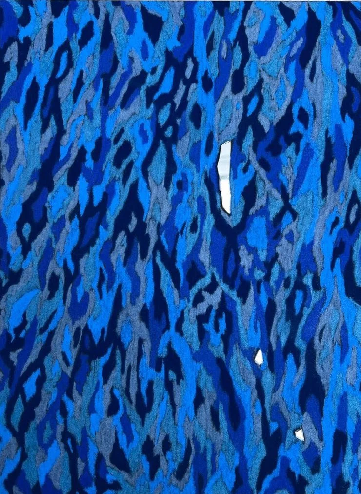 Dessin abstrait au pastel sur papier, inspiré par la beauté fragile de l’océan – Abstract Marine, création originale de l’artiste parisienne Atelier Cléophée