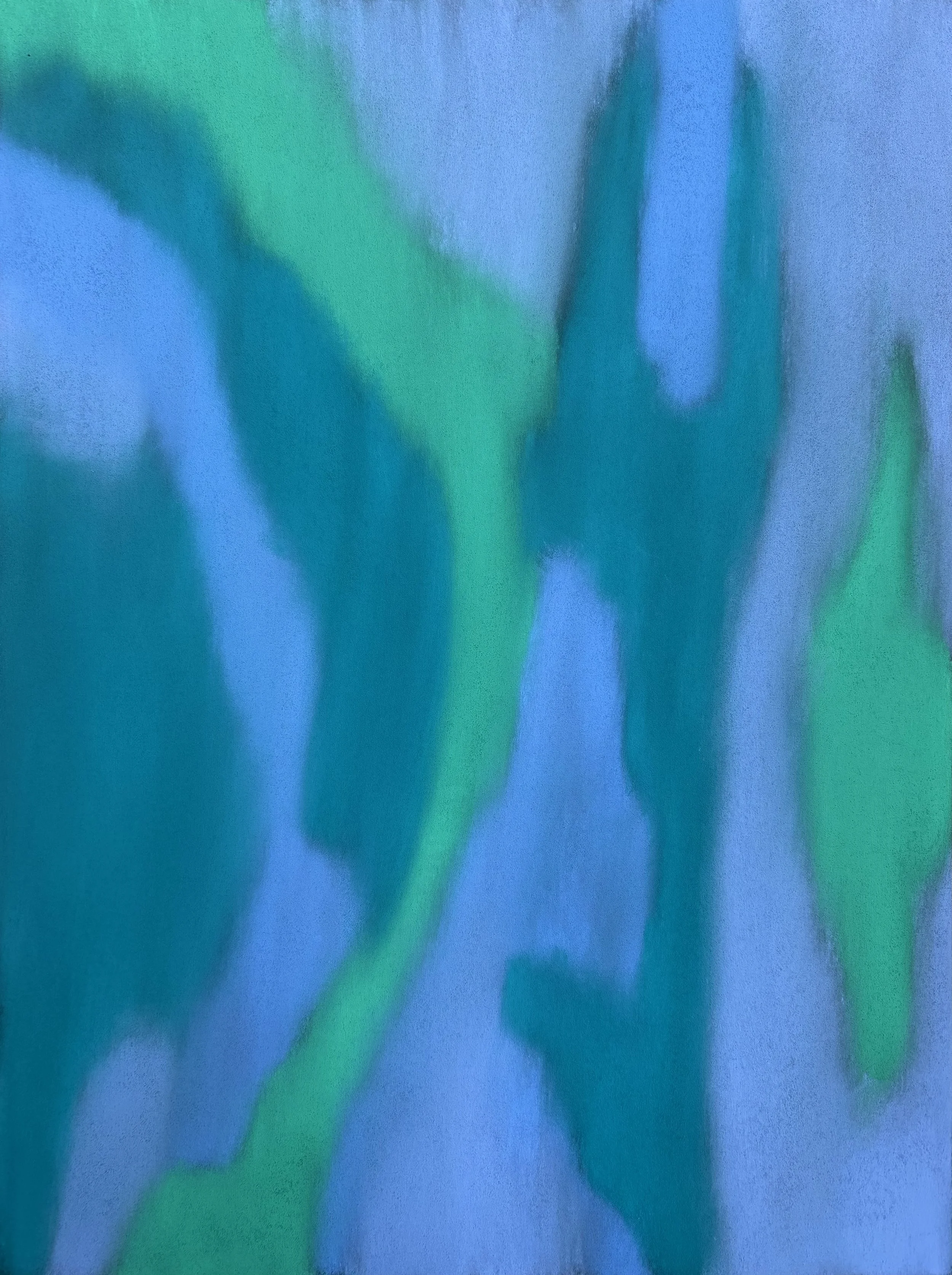 Tableau abstrait bleu « Wilfredo » de l’artiste française Atelier Cléophée, inspiré par Wilfredo Lam.