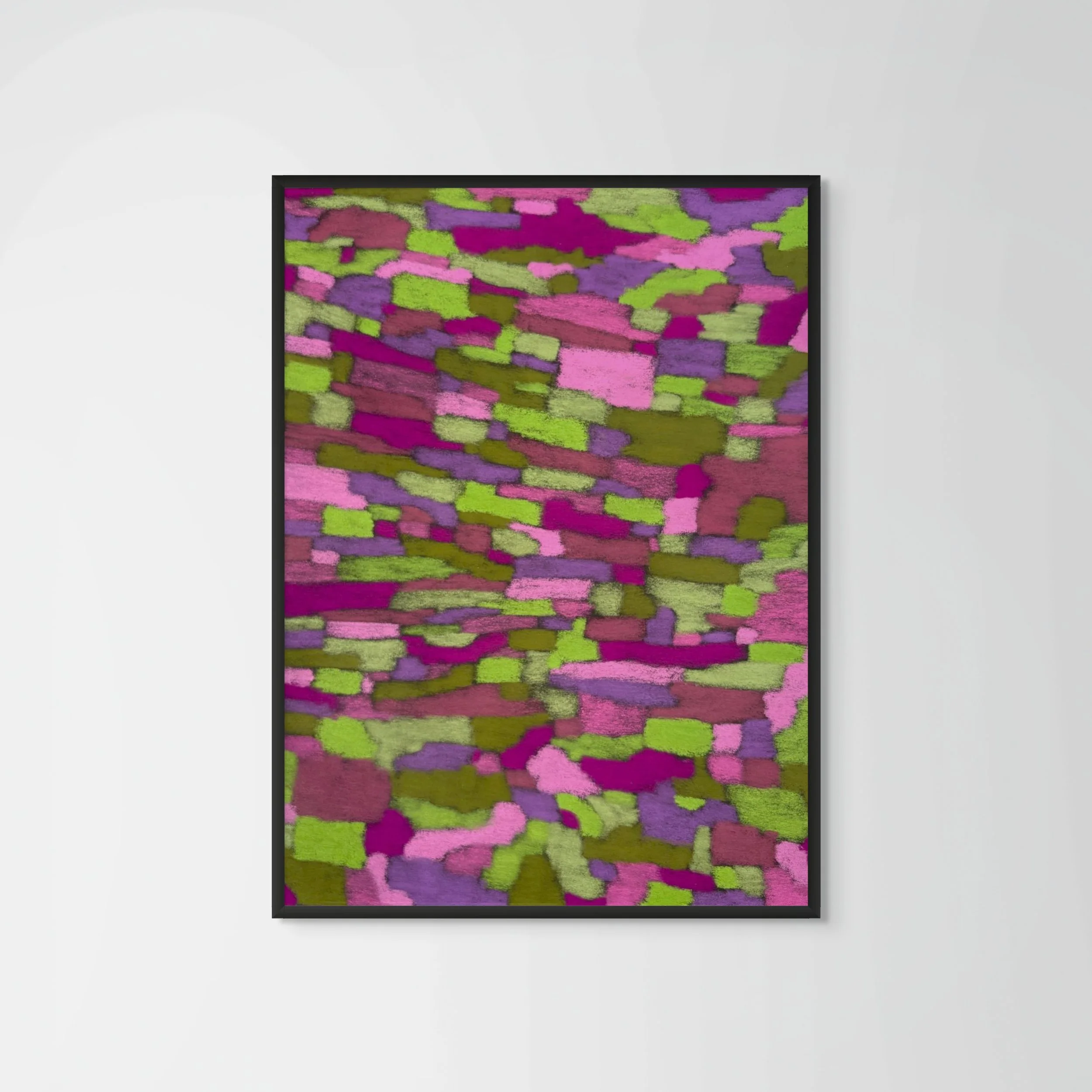Tableau abstrait coloré au pastel sec « Tissage » – Œuvre originale par Atelier Cléophée