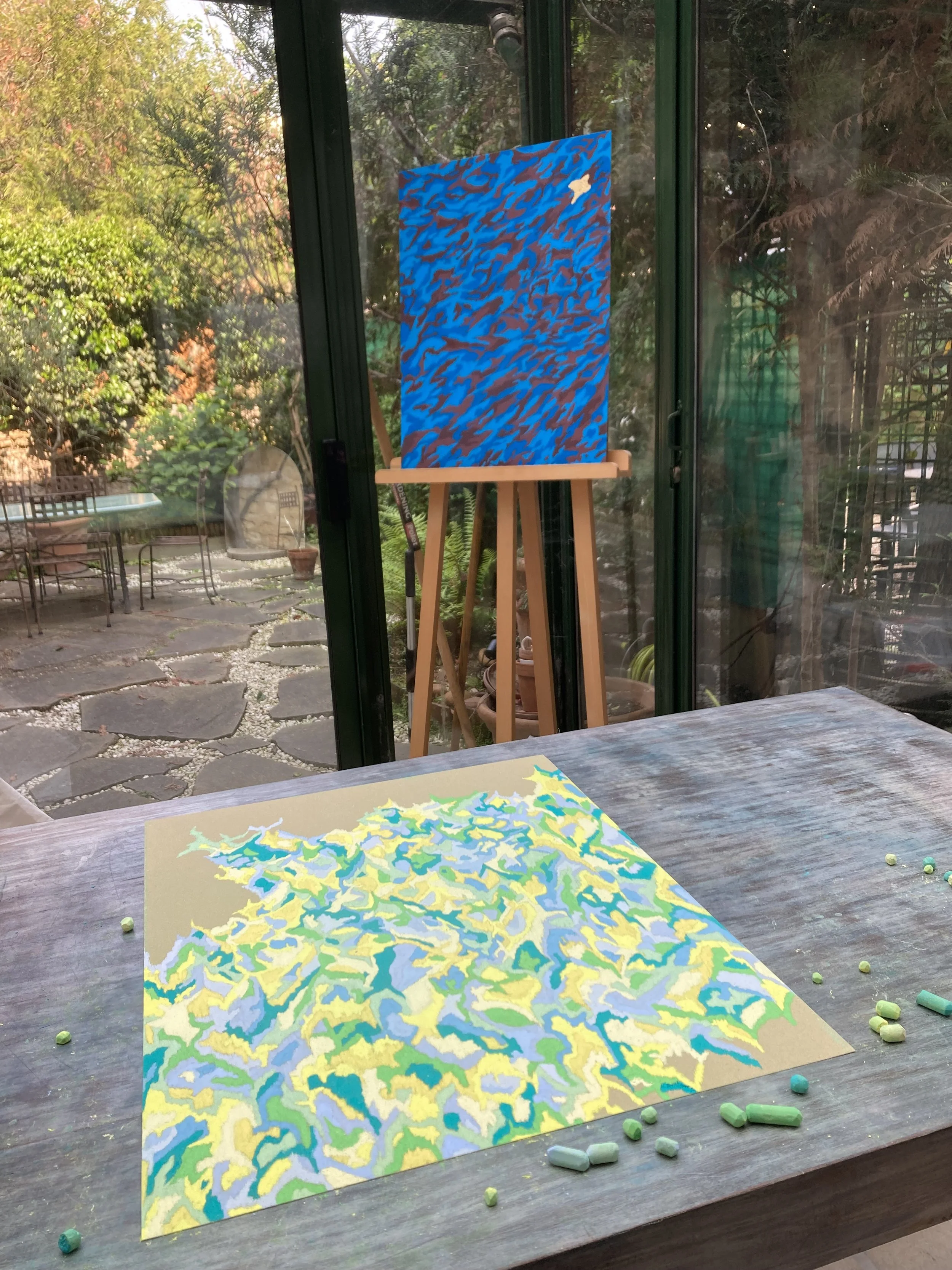Œuvre d’art contemporaine et colorée disponible à l’achat – atelier d’artiste Cleophée à Paris 15e