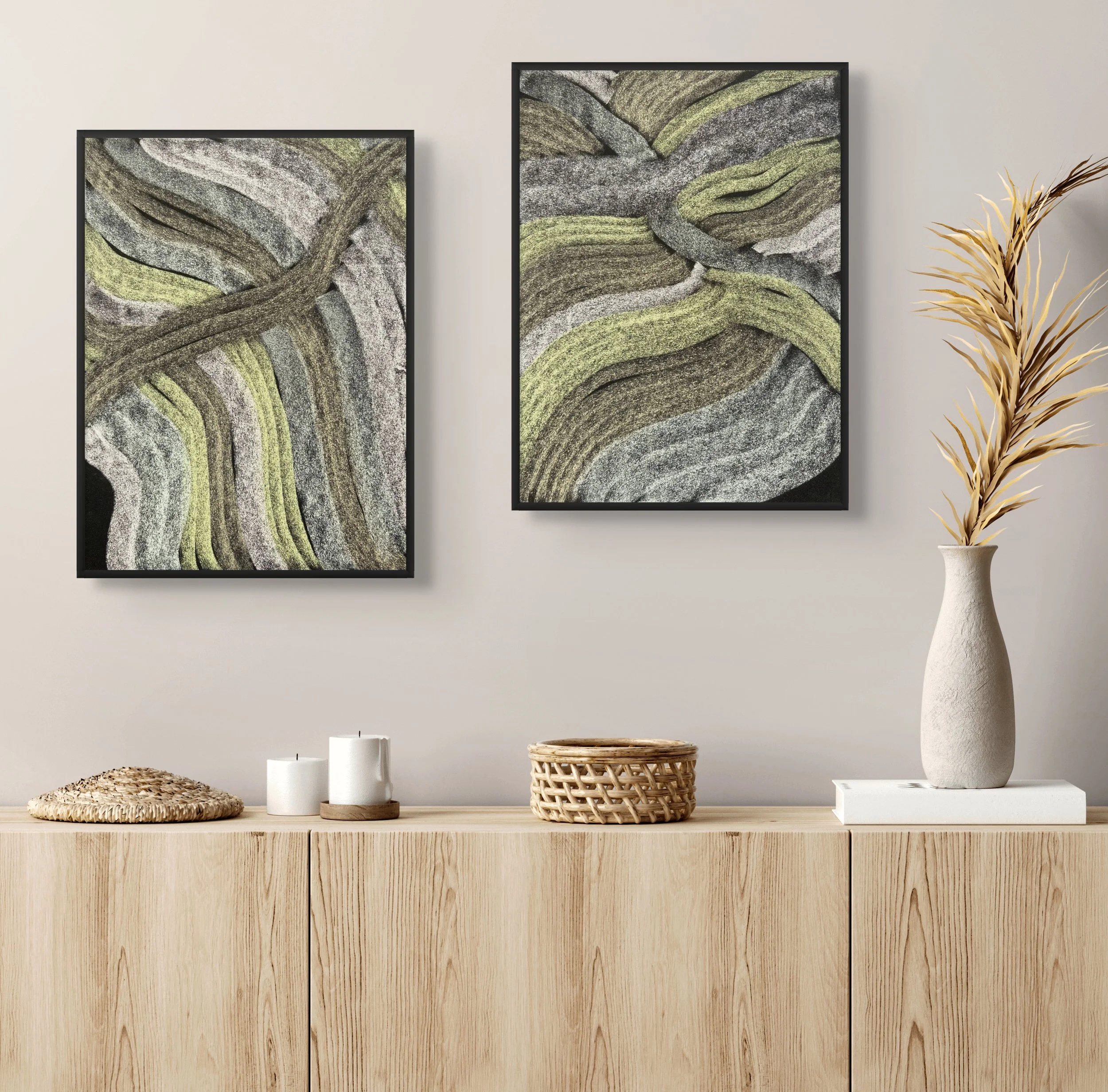 Sur le fil II – Œuvre originale pour décoration murale | Atelier Cléophée