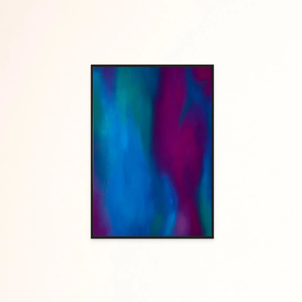 Tableau abstrait contemporain couleur violette, intitulé Chrysanthèmes, créé par l’artiste française Atelier Cléophée