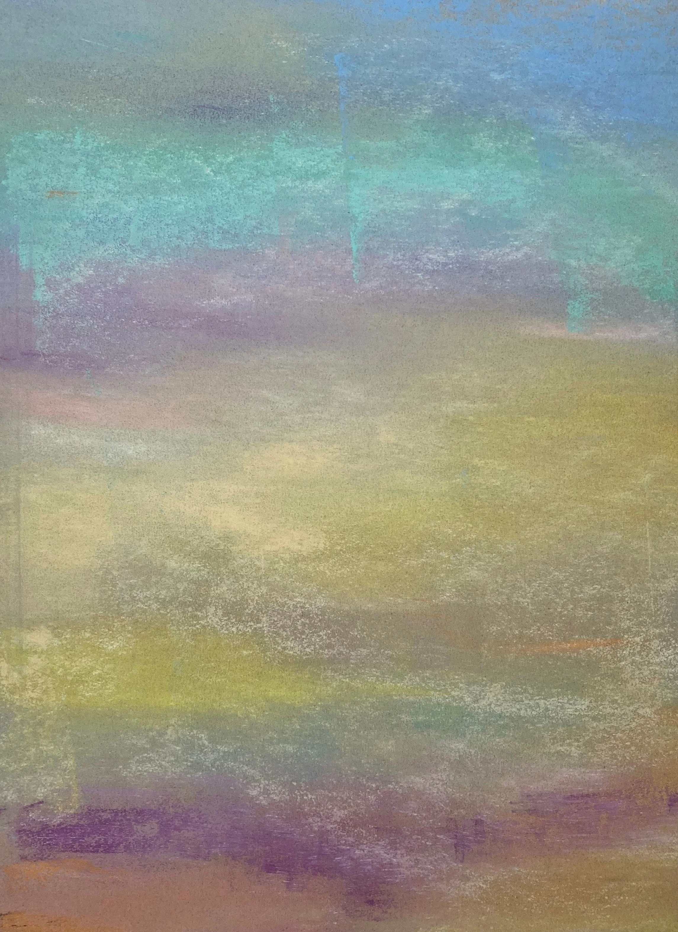 Tableau abstrait contemporain aux tons dégradés, intitulé Fragrance poudrée, créé par l’artiste française Atelier Cléophée