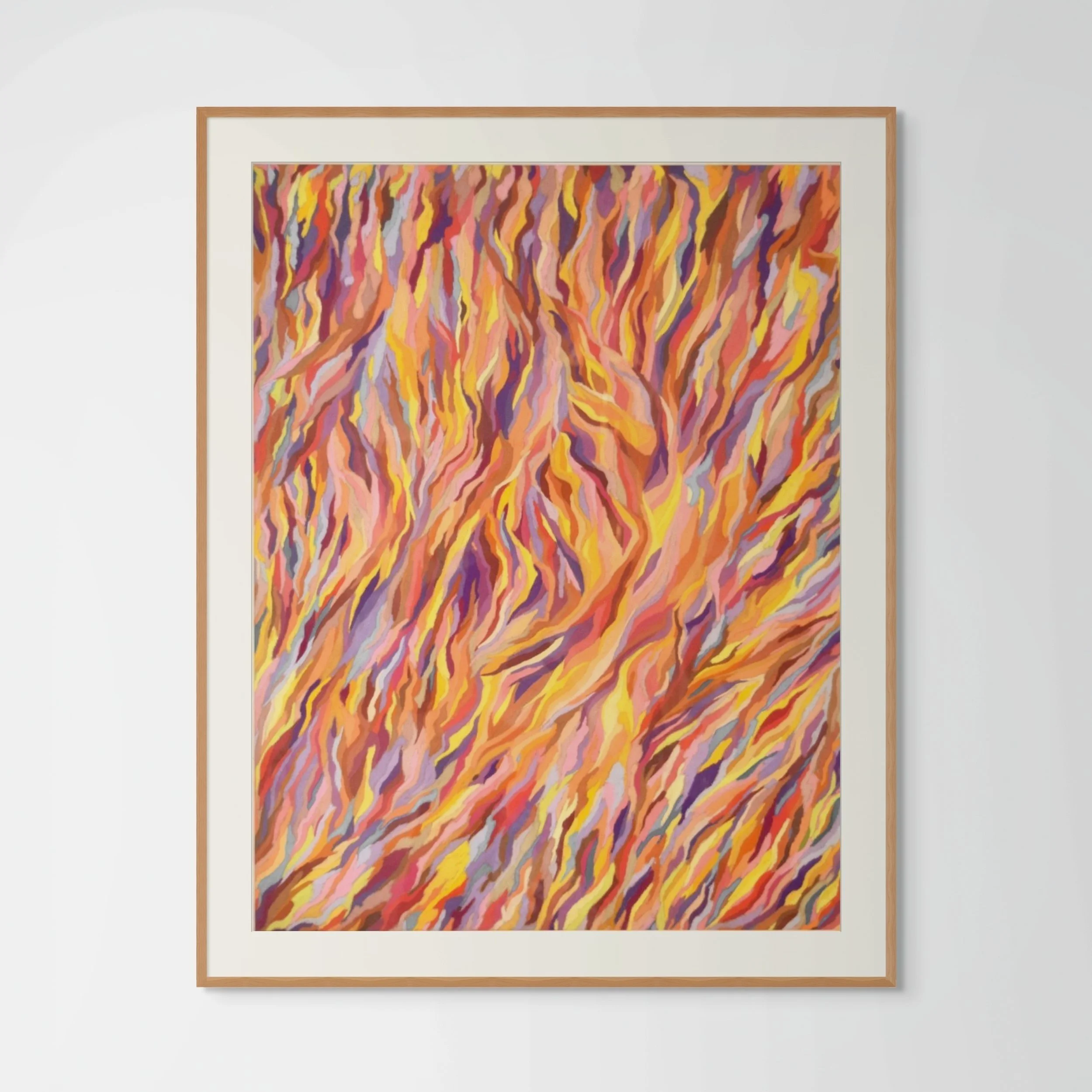 Dessin abstrait au pastel sec illustrant le mythe d’Orphée - création originale signée Atelier Cléophée