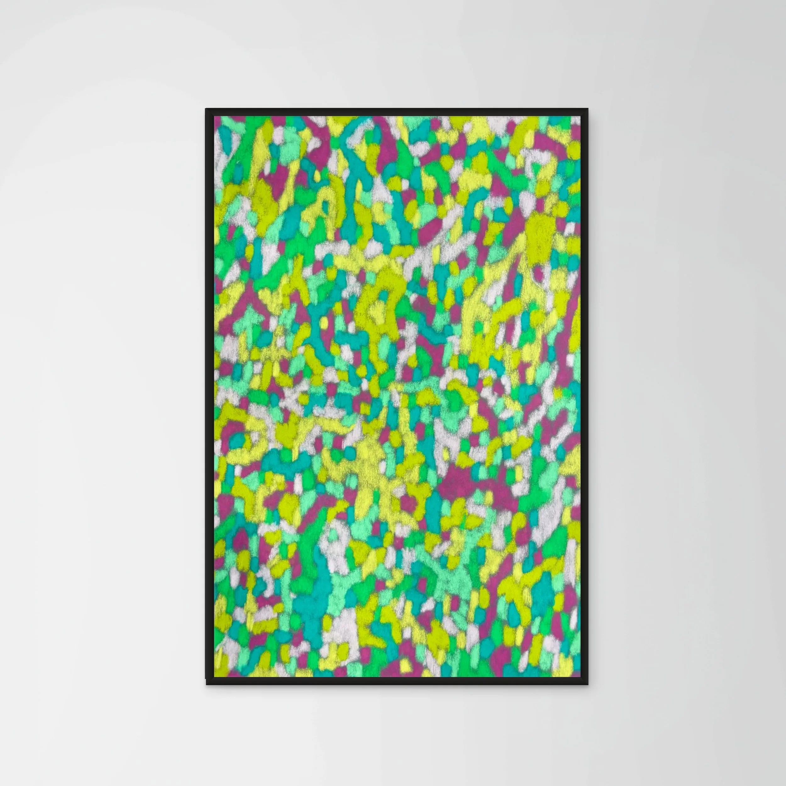Œuvre abstraite au pastel sec inspirée du mouvement Nabi – Jardins nabis, création originale de l'artiste Atelier Cléophée
