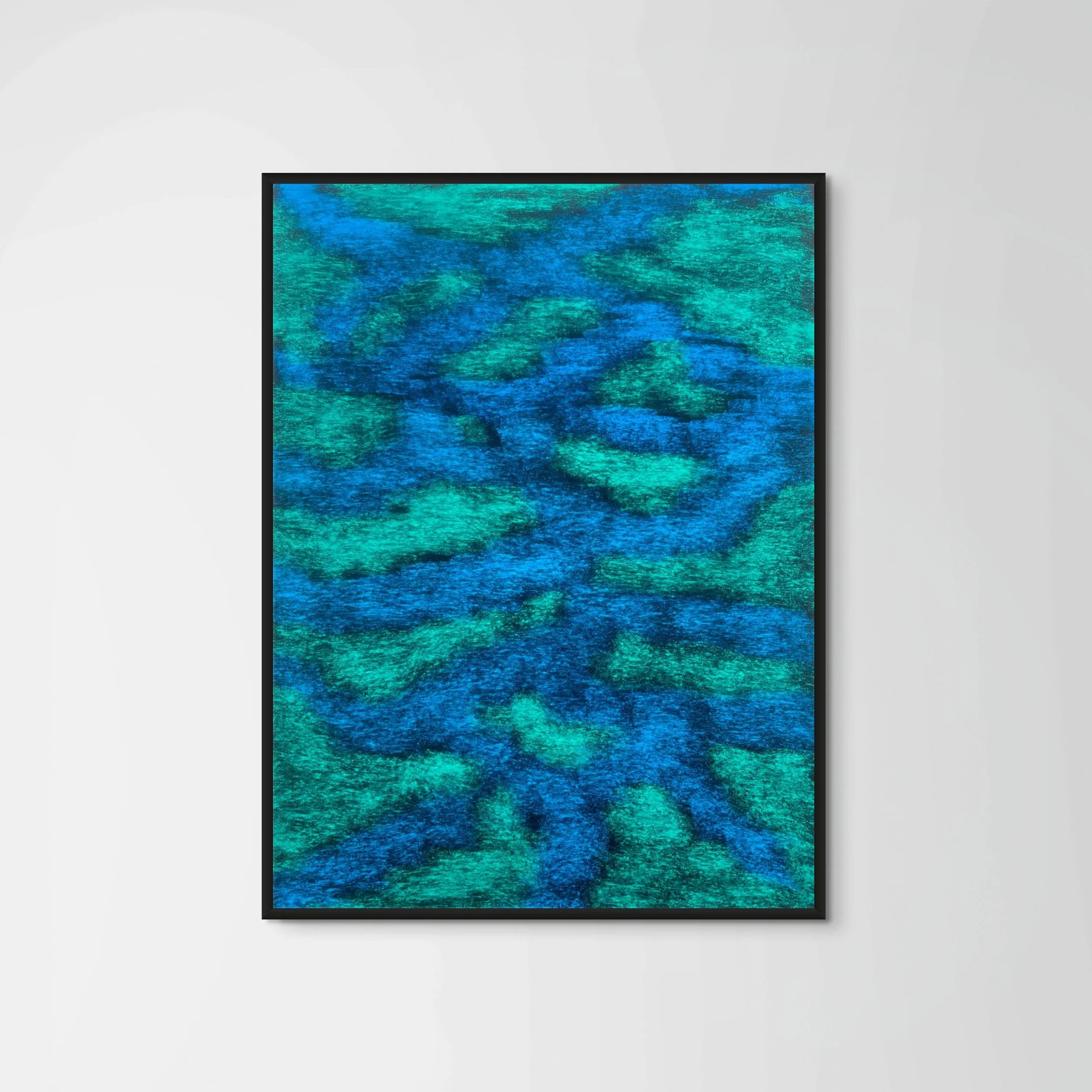 Mangrove – Tableau abstrait bleu pastel sec / Abstract Blue Pastel Painting | Atelier Cléophée