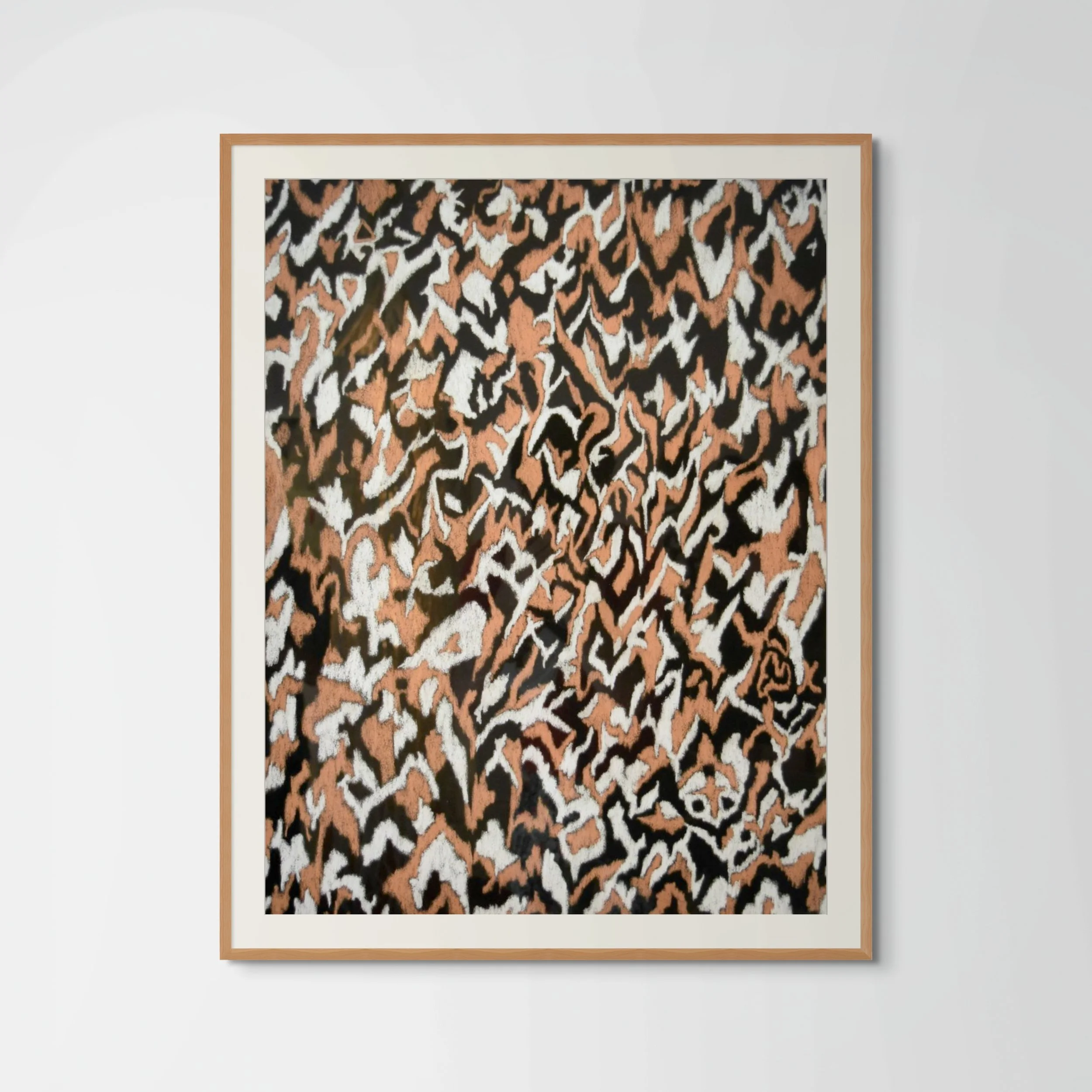 Œuvre abstraite au pastel sec inspirée des textures et couleurs du Nordeste brésilien – création originale signée Atelier Cléophée