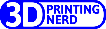 3D Printing Nerd logo in blue and white